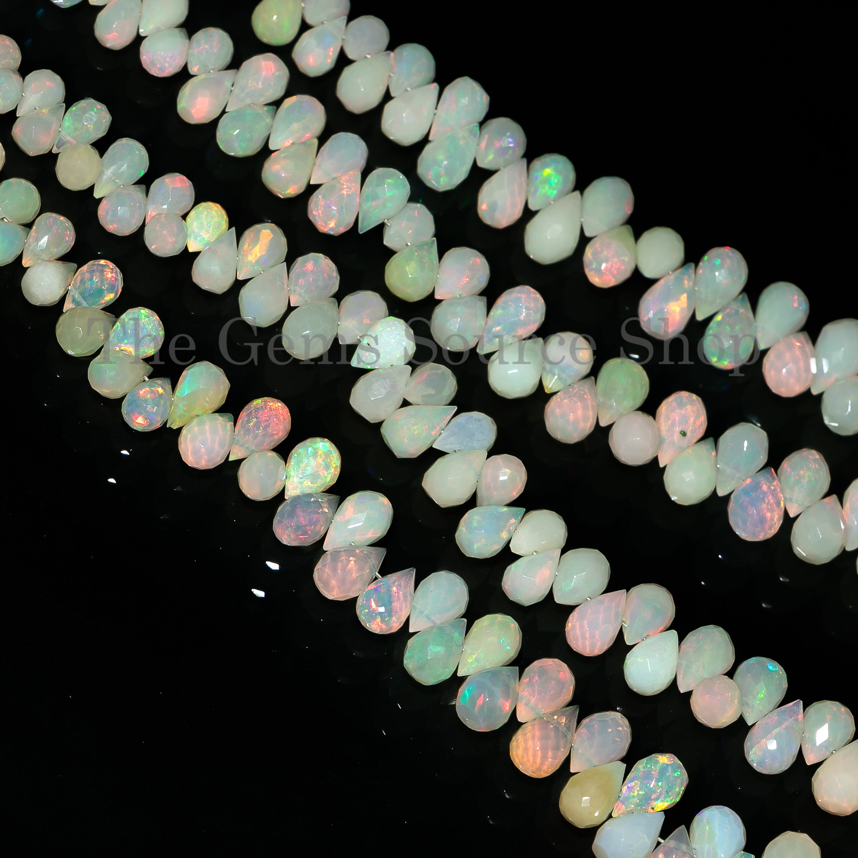 Natural Ethiopian Opal Faceted Drops Beads For Making Jewelry TGS-4706