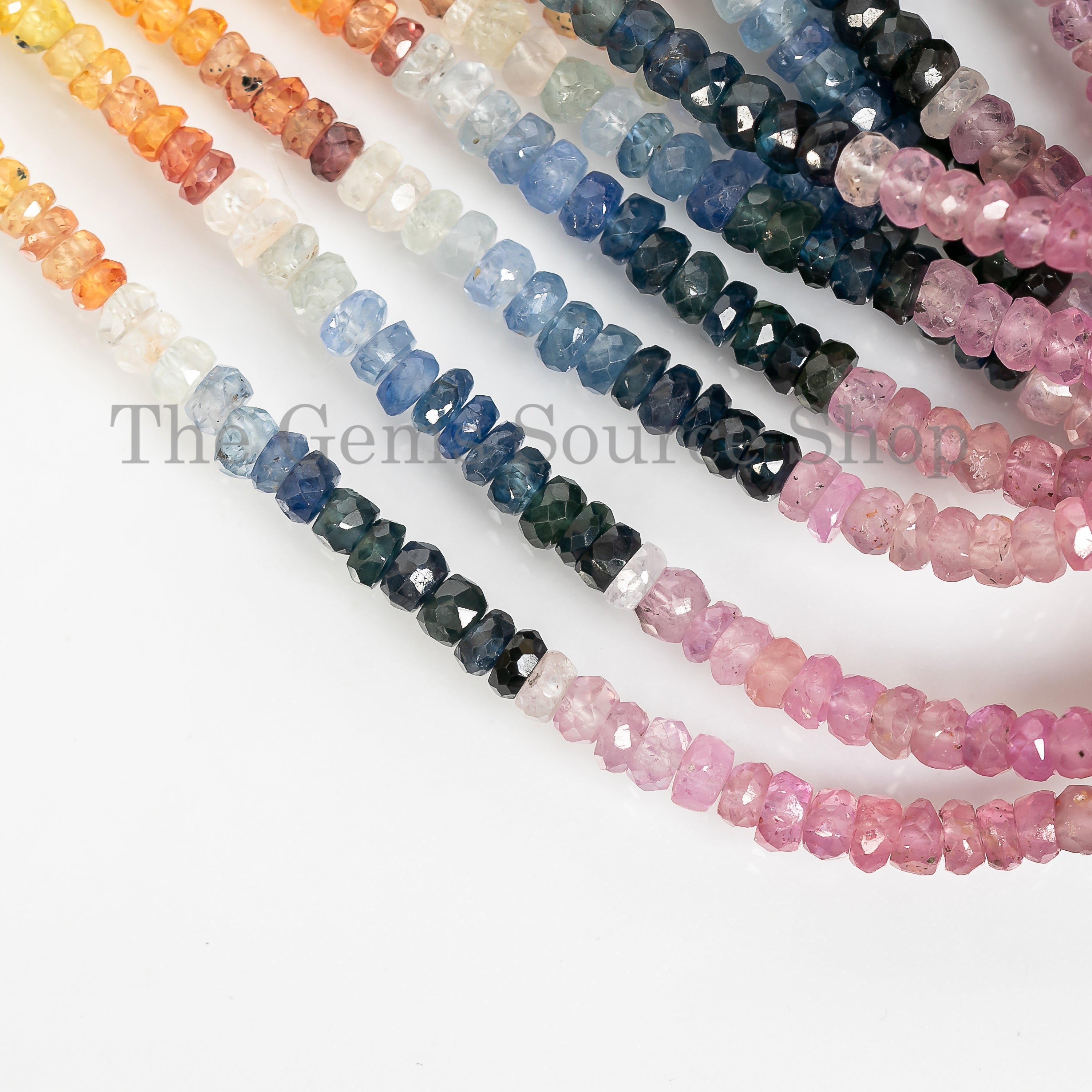 3.5-4 mm Multi Sapphire Beads, Multi Sapphire Faceted Rondelle TGS-4564