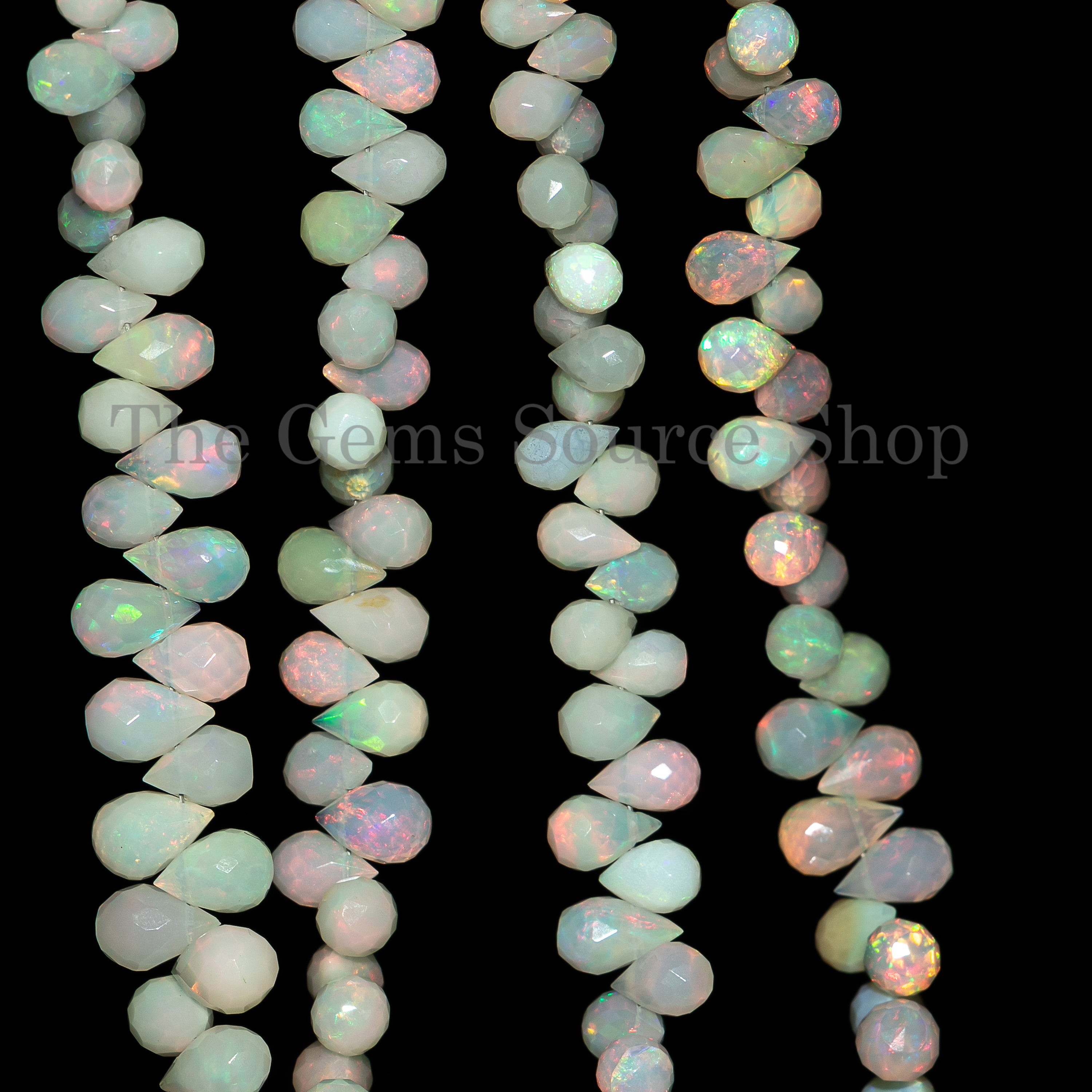 Natural Ethiopian Opal Faceted Drops Beads For Making Jewelry TGS-4706