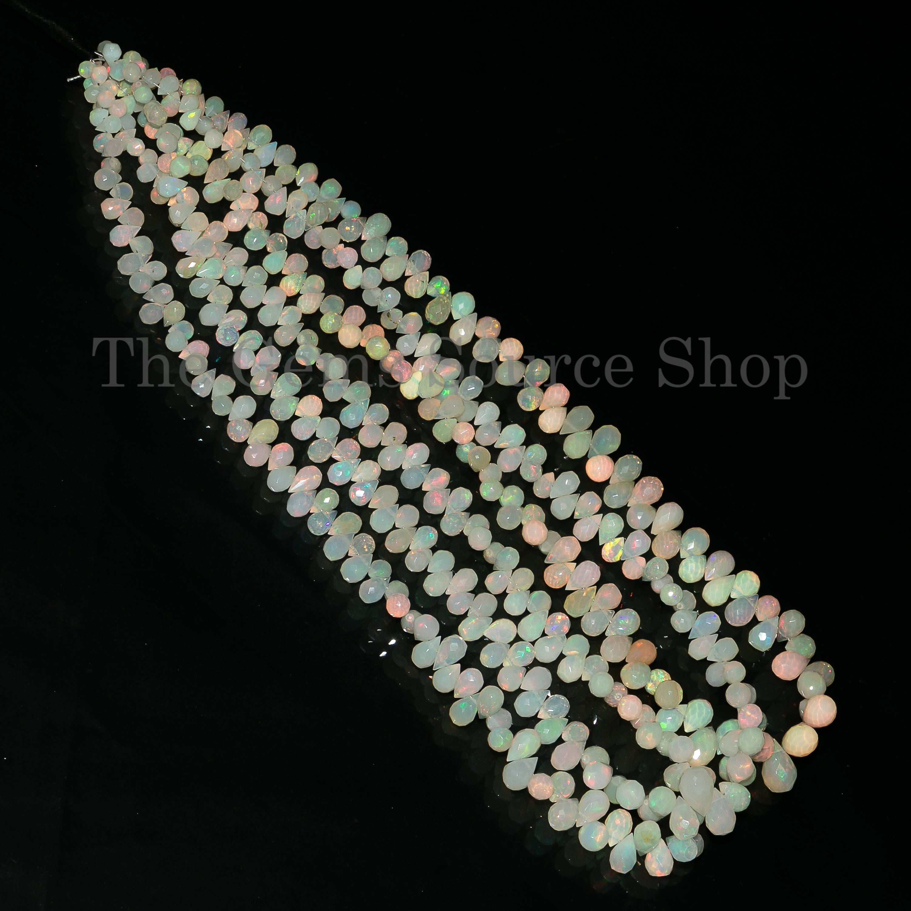 Natural Welo Fire opal Faceted Drop Shape Gemstone Beads TGS-4705