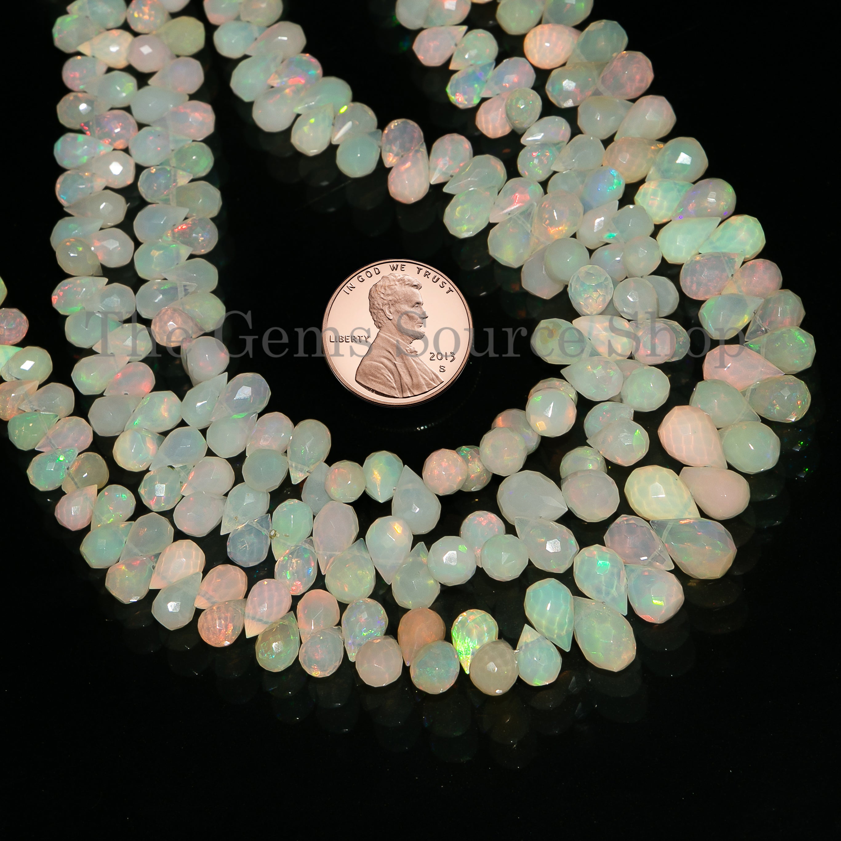 Natural Welo Fire opal Faceted Drop Shape Gemstone Beads TGS-4705