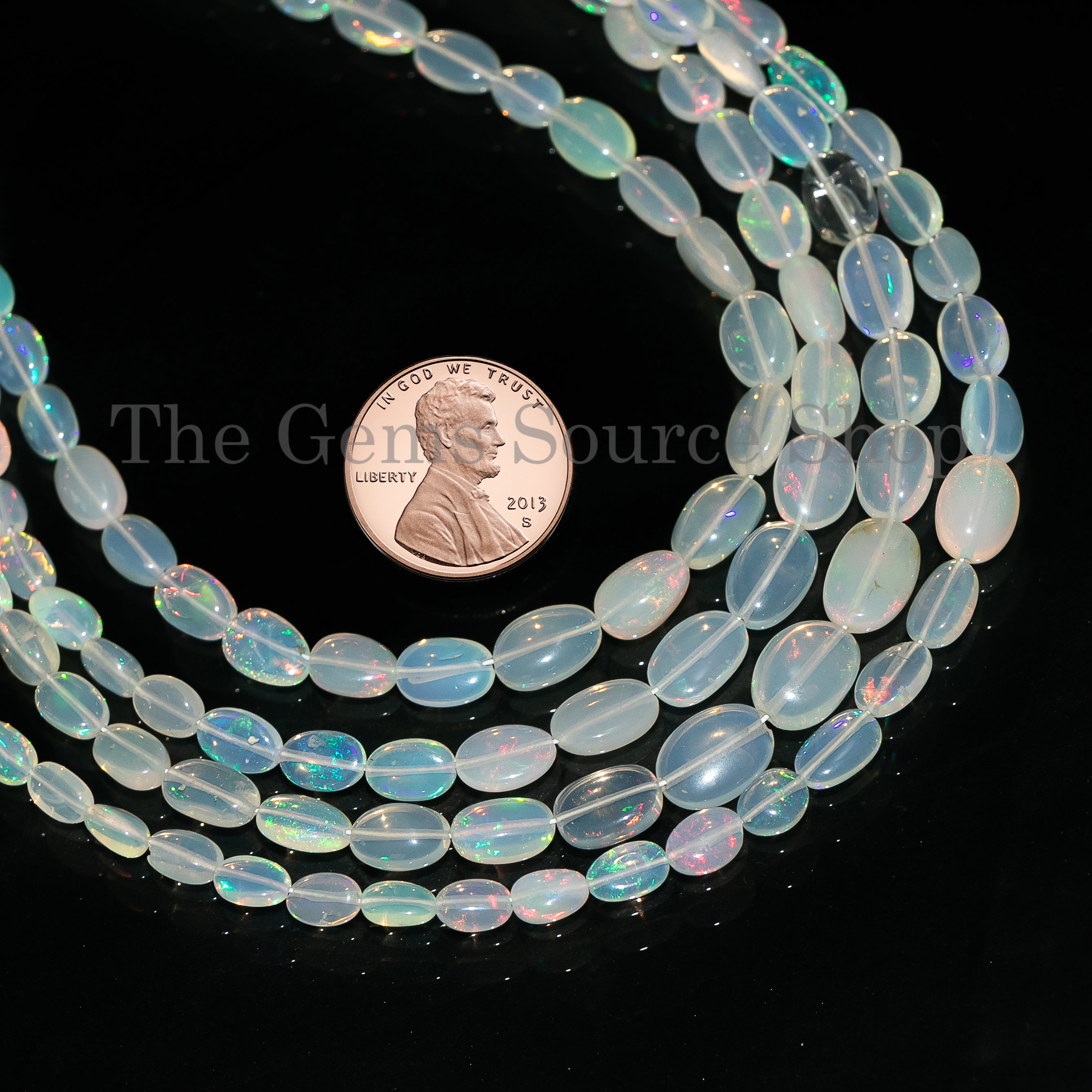 Ethiopian opal smooth oval Shape Beads TGS-4701