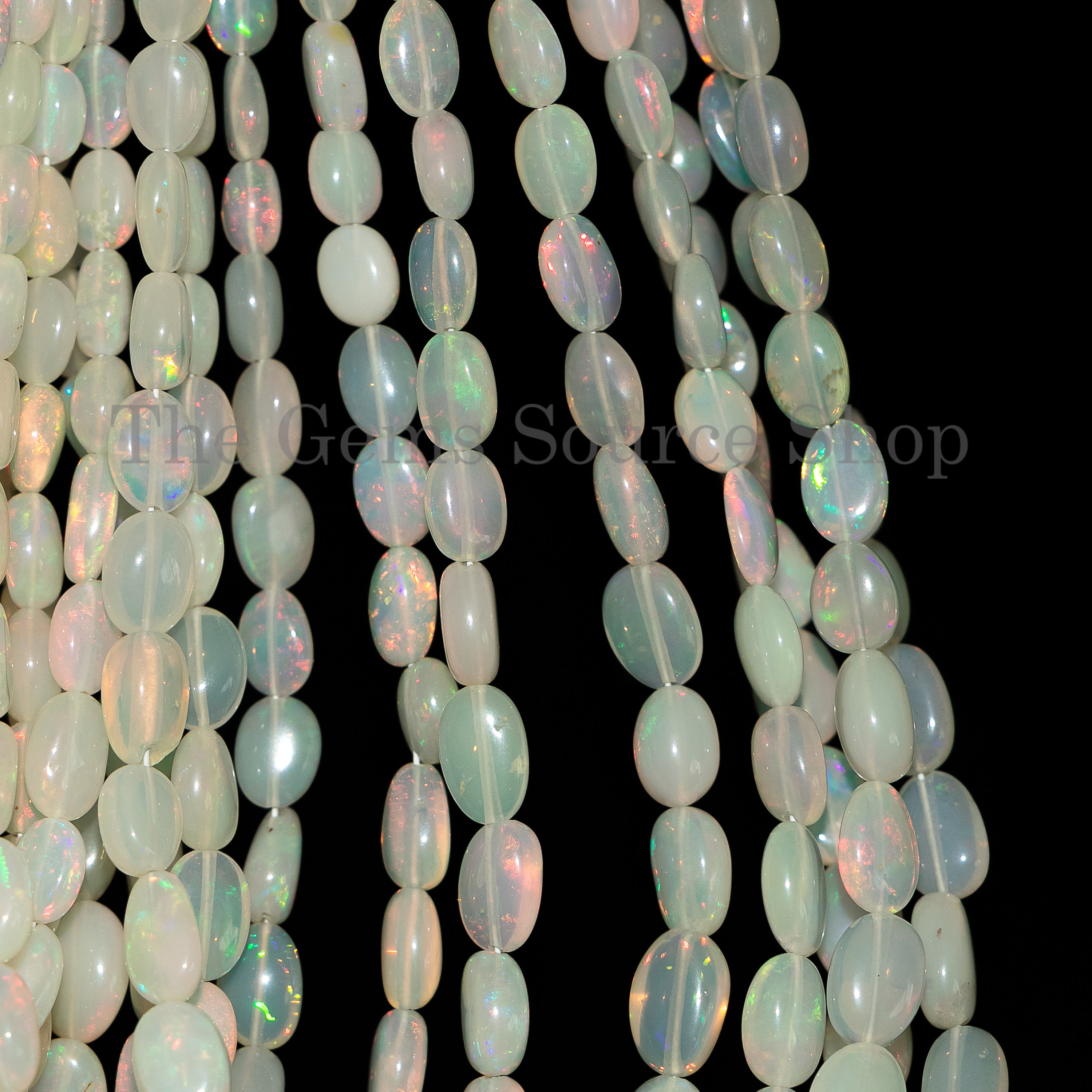 Natural Ethiopian opal smooth oval Shape Beads TGS-4702