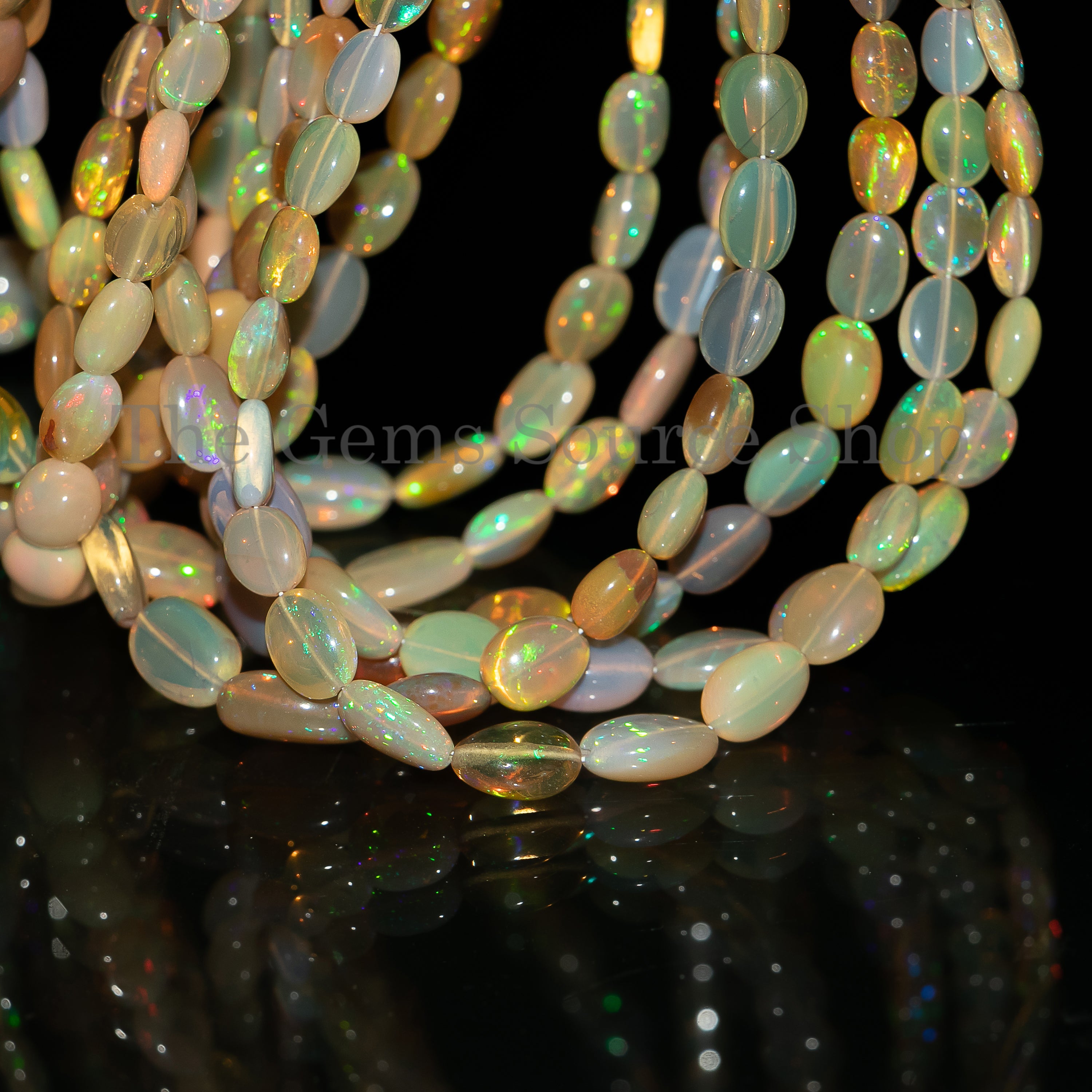 Natural Welo Fire opal smooth oval Shape Gemstone Beads TGS-4704