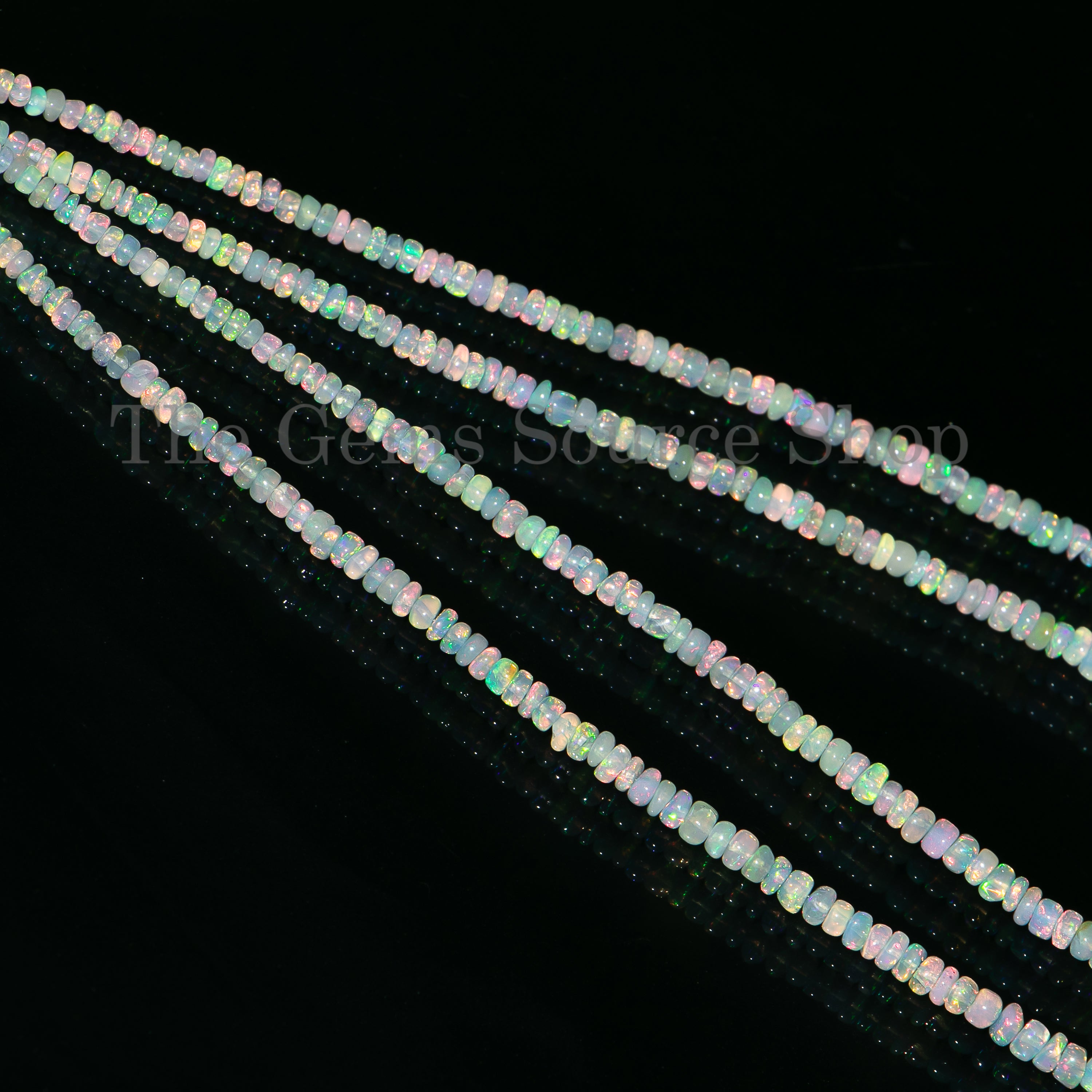 Copy of 3.5-4mm Light Green Opal Plain Rondelle Beads TGS-4725
