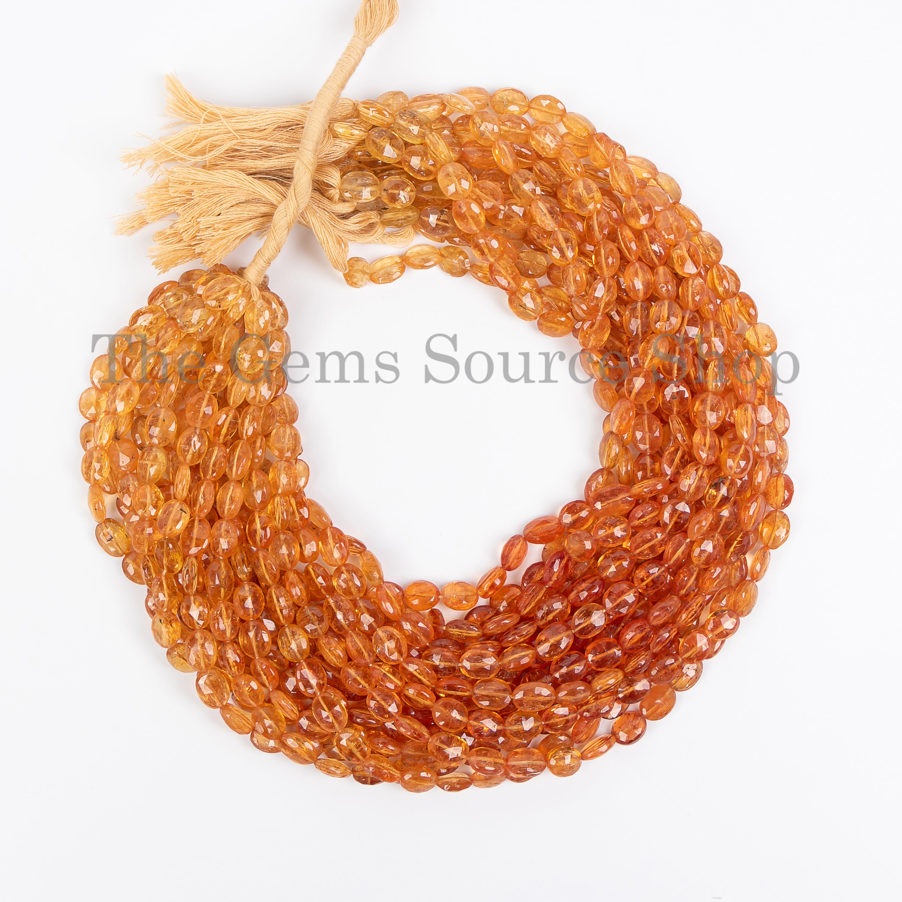 7x9-7.50-8.50mm Imperial Topaz Faceted Oval Shape Beads TGS-5013