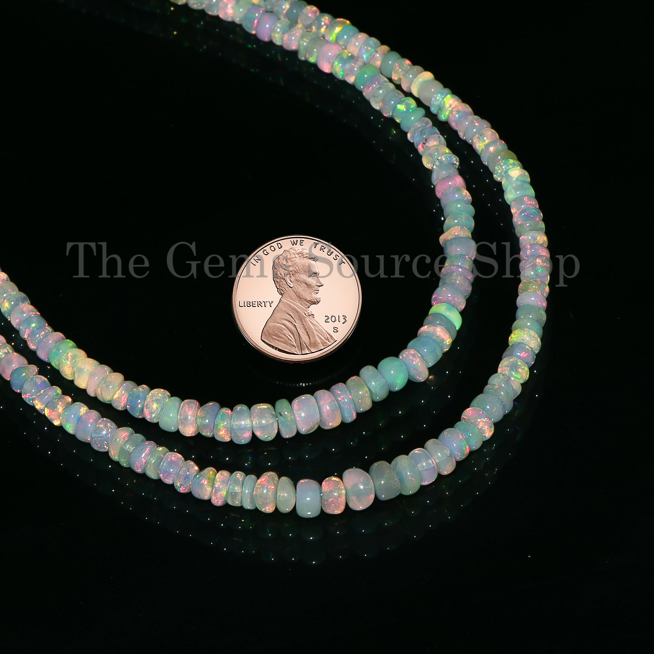 Copy of 3.5-4mm Light Green Opal Plain Rondelle Beads TGS-4725