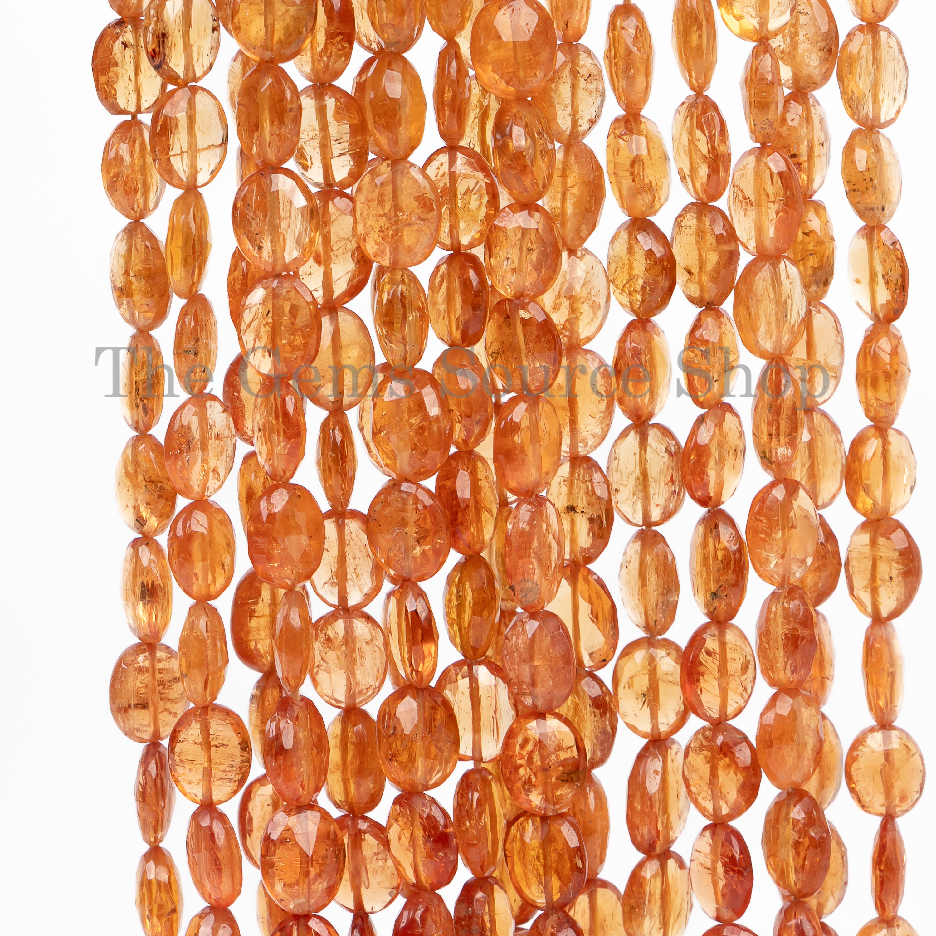 7x9-7.50-8.50mm Imperial Topaz Faceted Oval Shape Beads TGS-5013