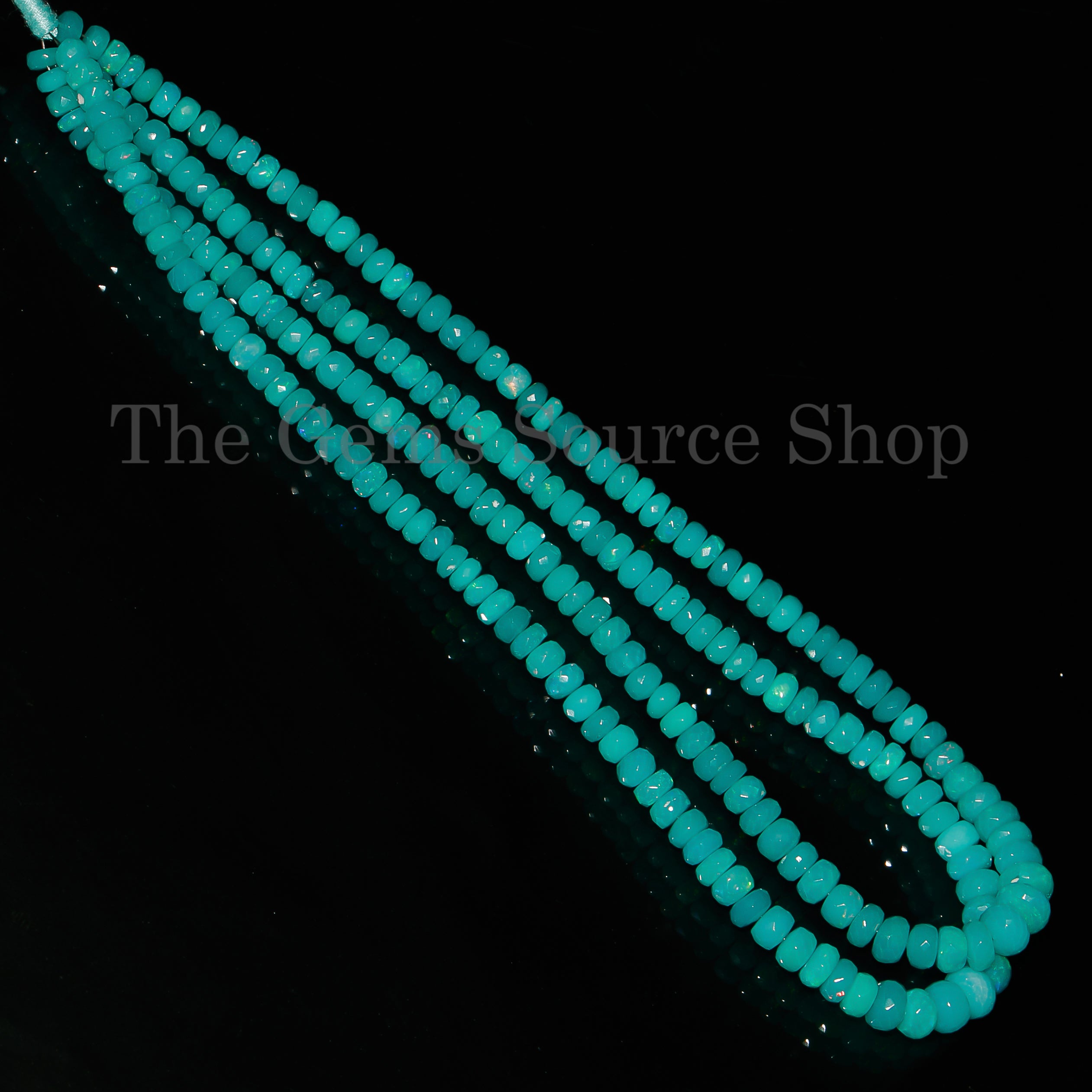 Paraiba opal faceted rondelle Shape Gemstone Jewelry Making Beads TGS-4711