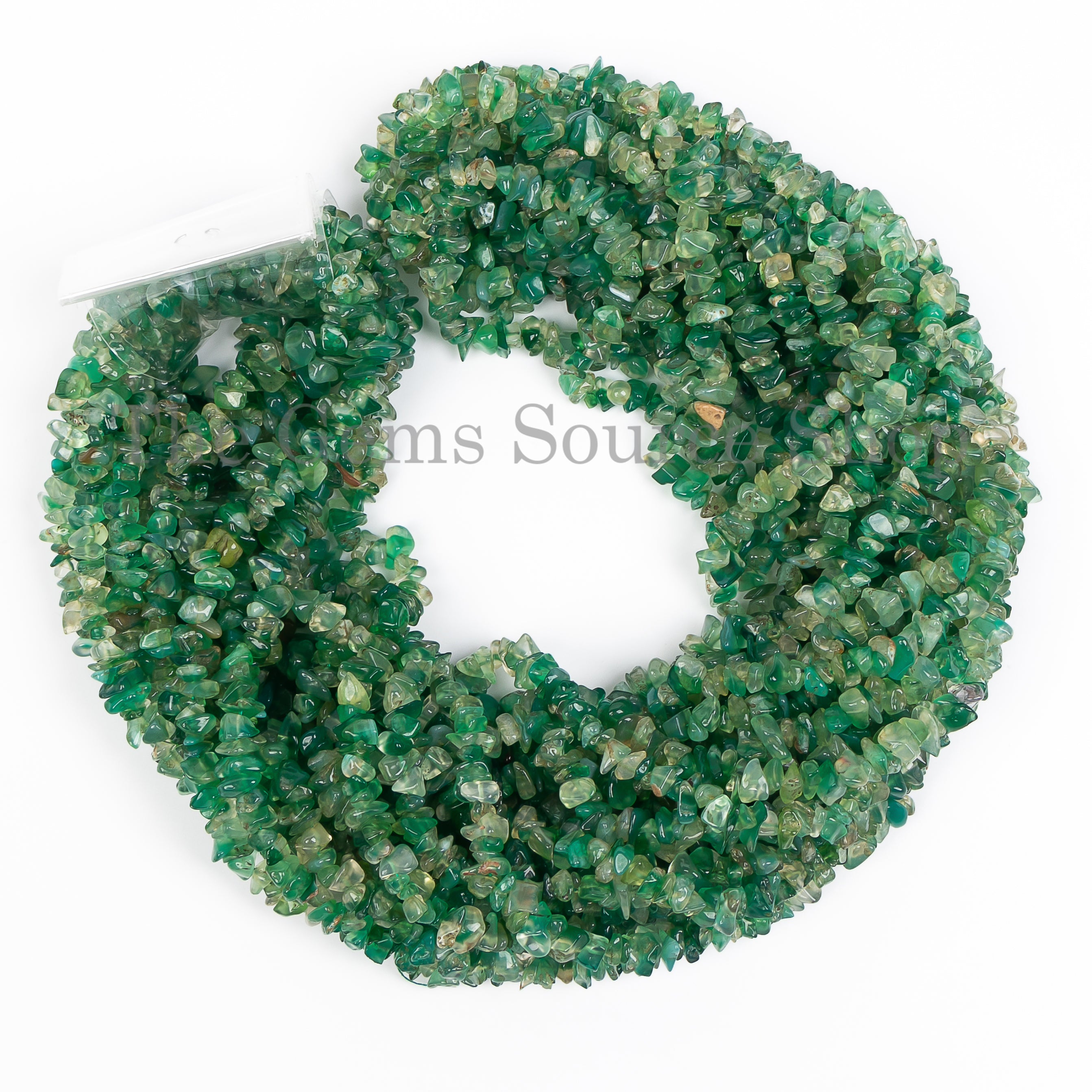 Green Fluorite Smooth Chips Shape Gemstone Beads TGS-5008