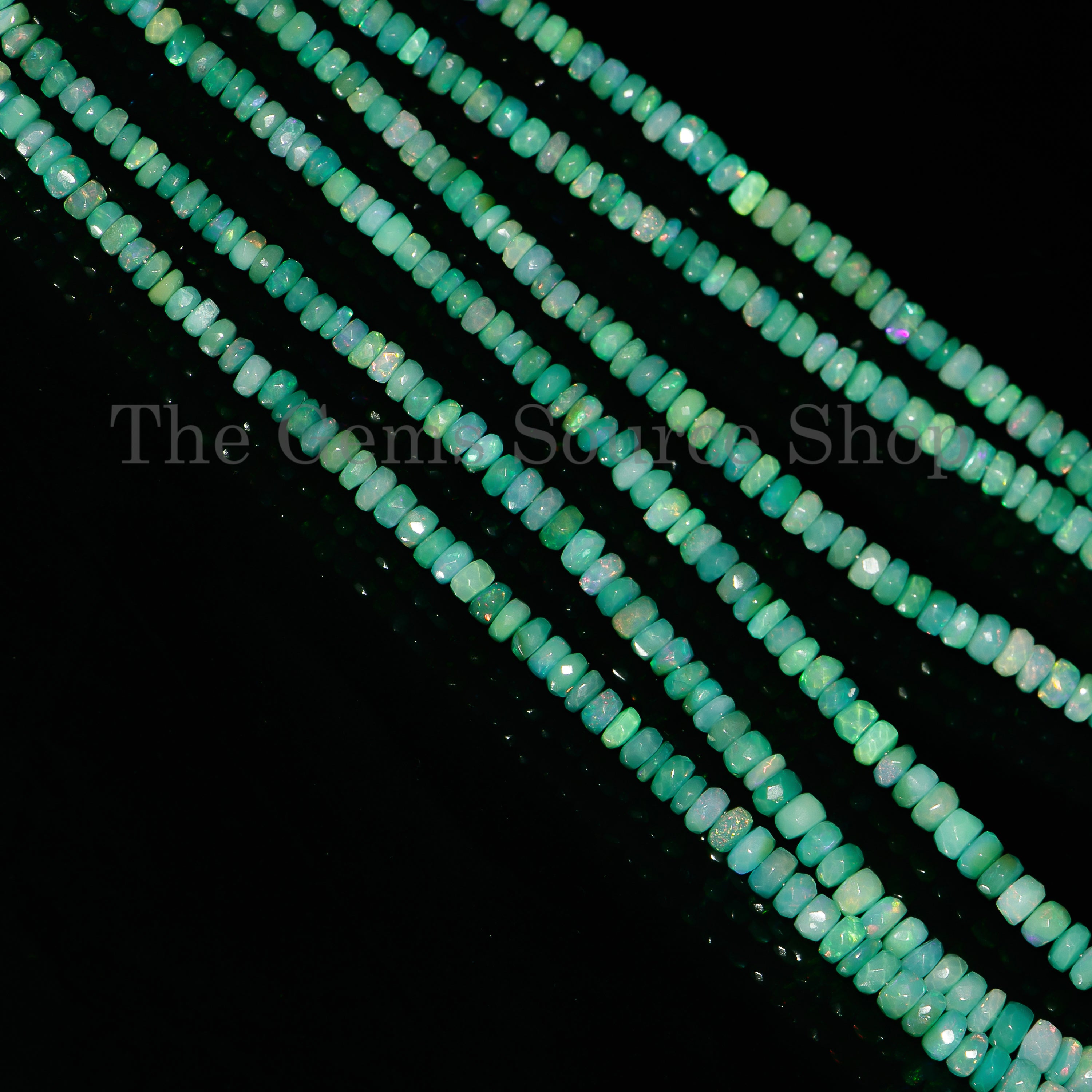4-7 mm Blue Opal Faceted Rondelle Gemstone Beads TGS-4713