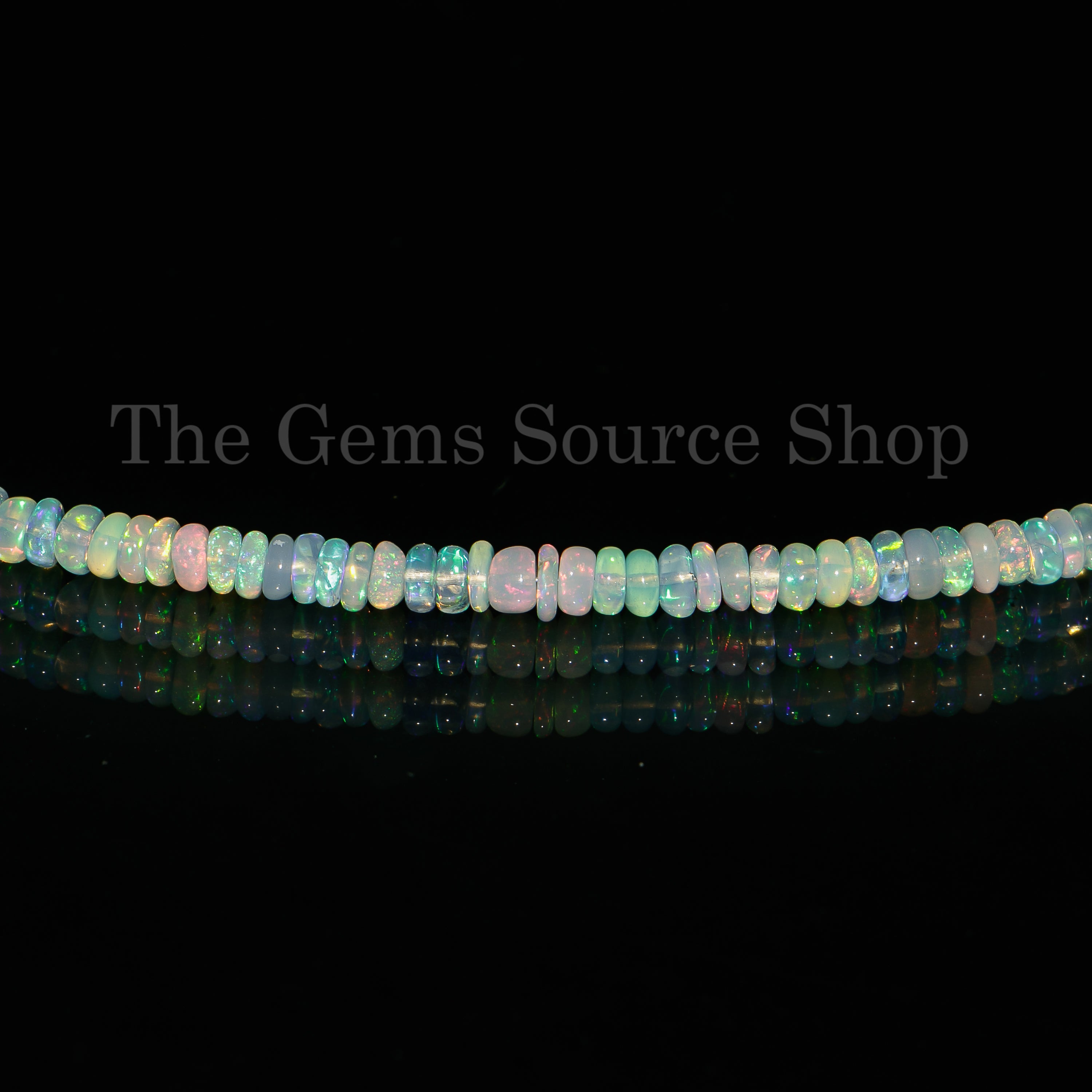 4-4.5mm Light Blue Opal Smooth Rondelle Beads TGS-4722