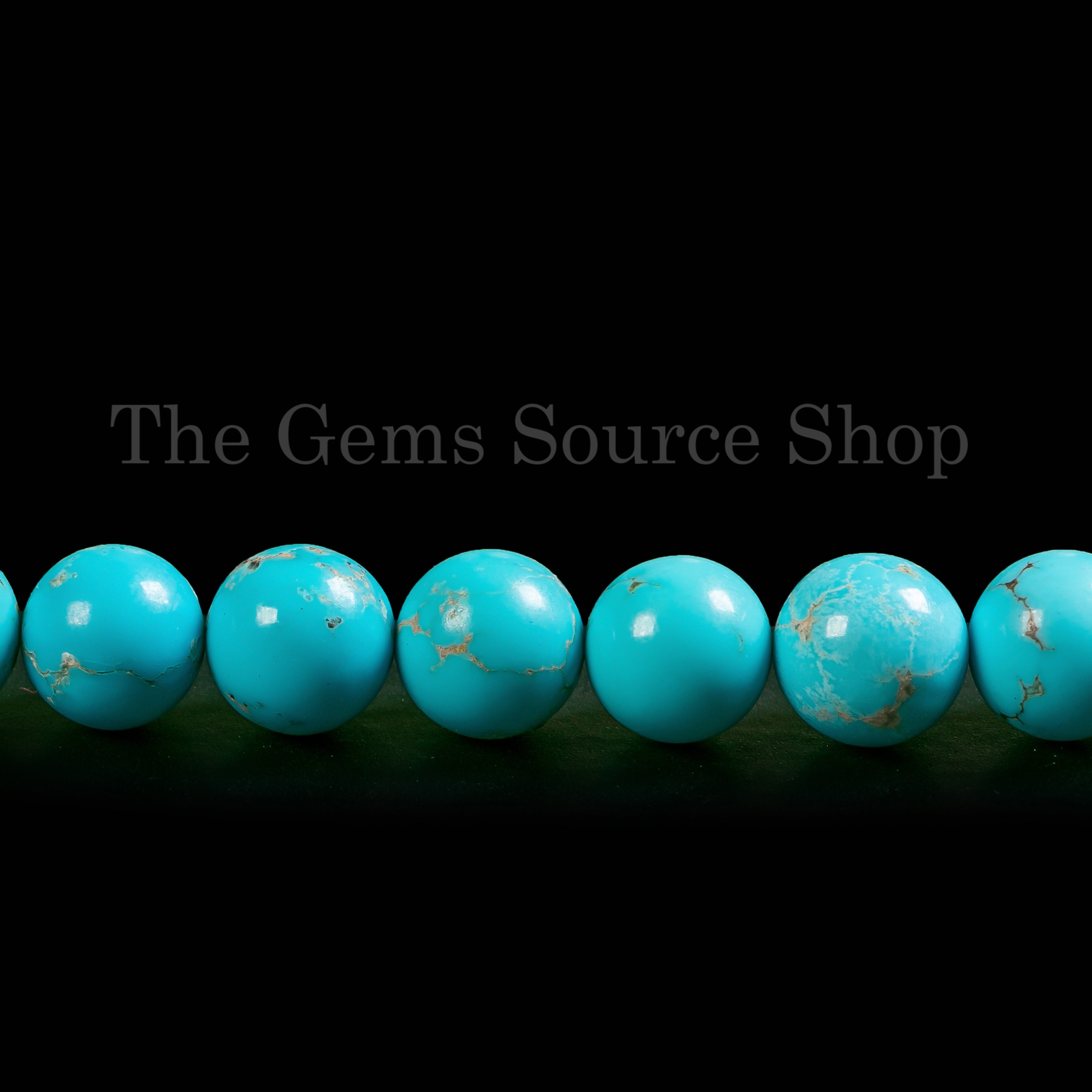 Sleeping Beauty Turquoise Plain Round Shape Beads TGS-4944