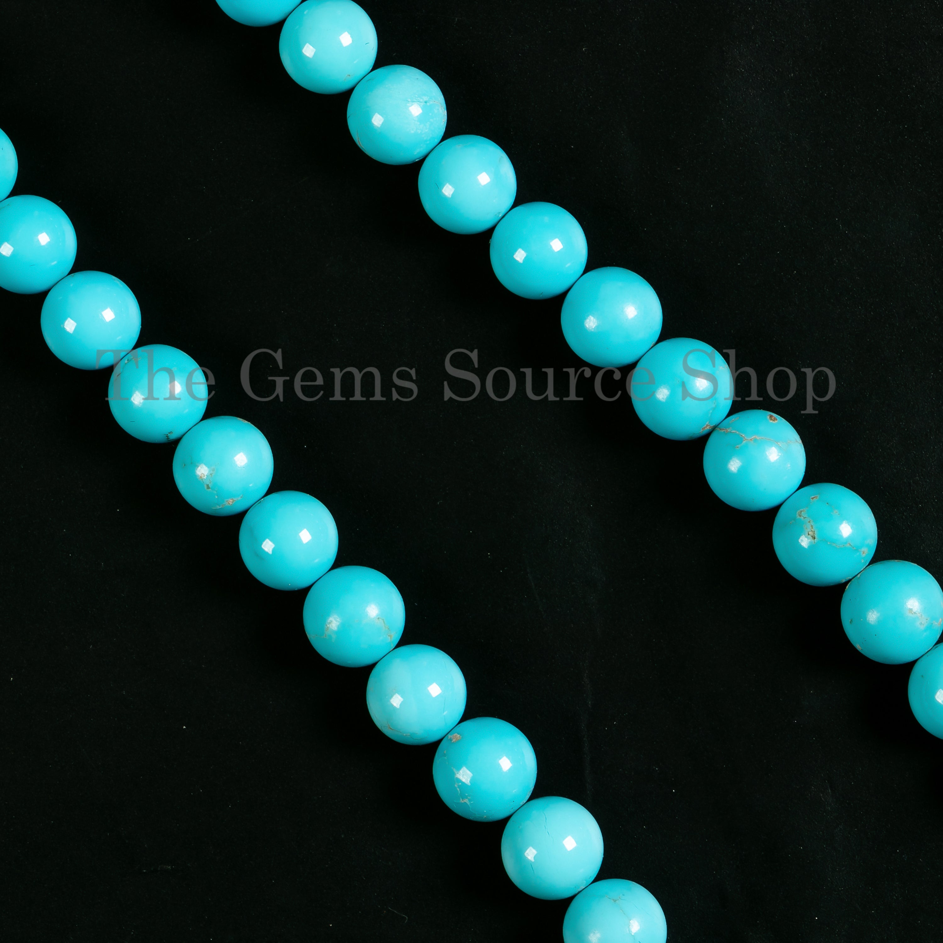 Sleeping Beauty Turquoise Plain Round Gemstone Beads TGS-4945