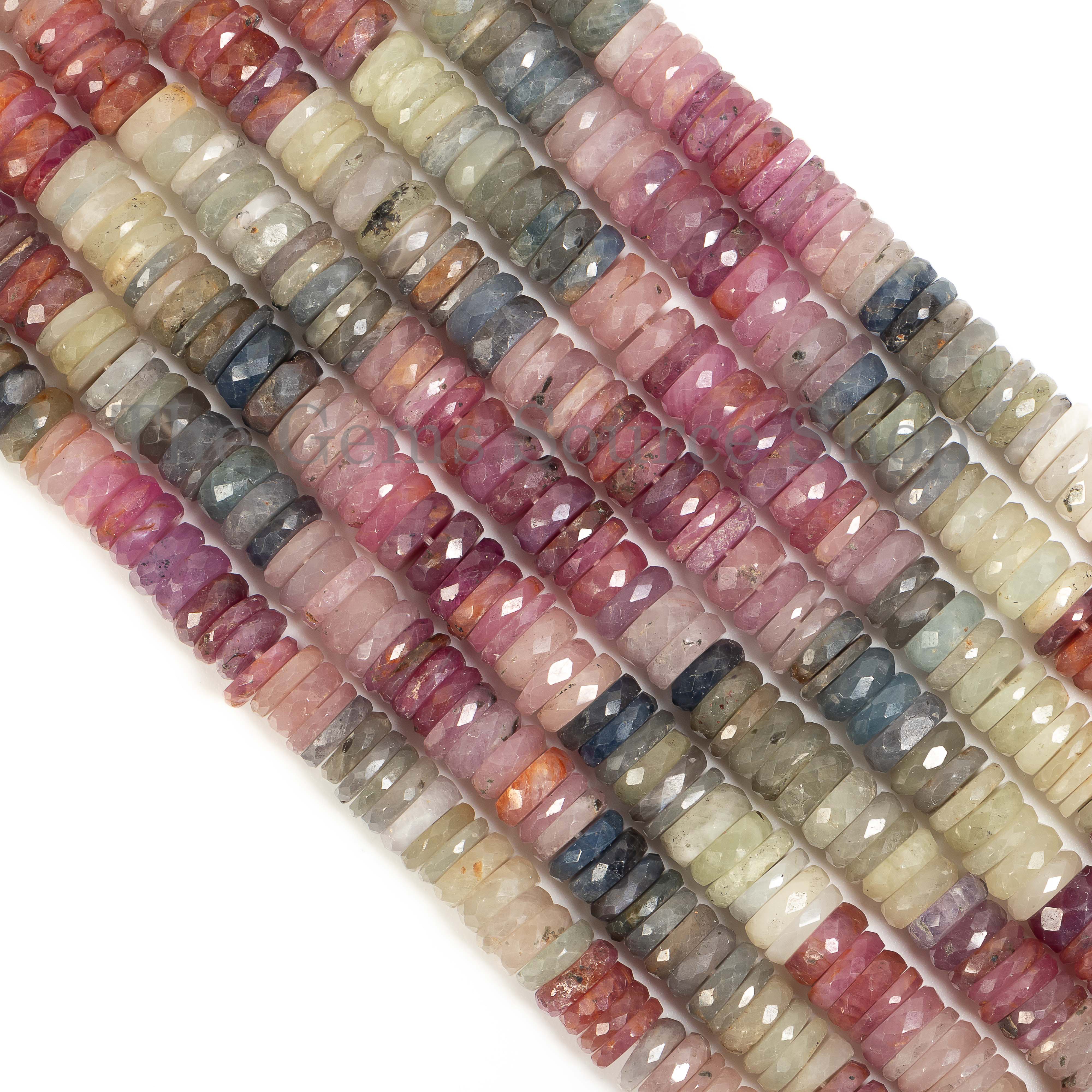 Multi Sapphire Beads, Multi sapphire Tyre Beads, Multi Sapphire Faceted Beads, Gemstone Beads