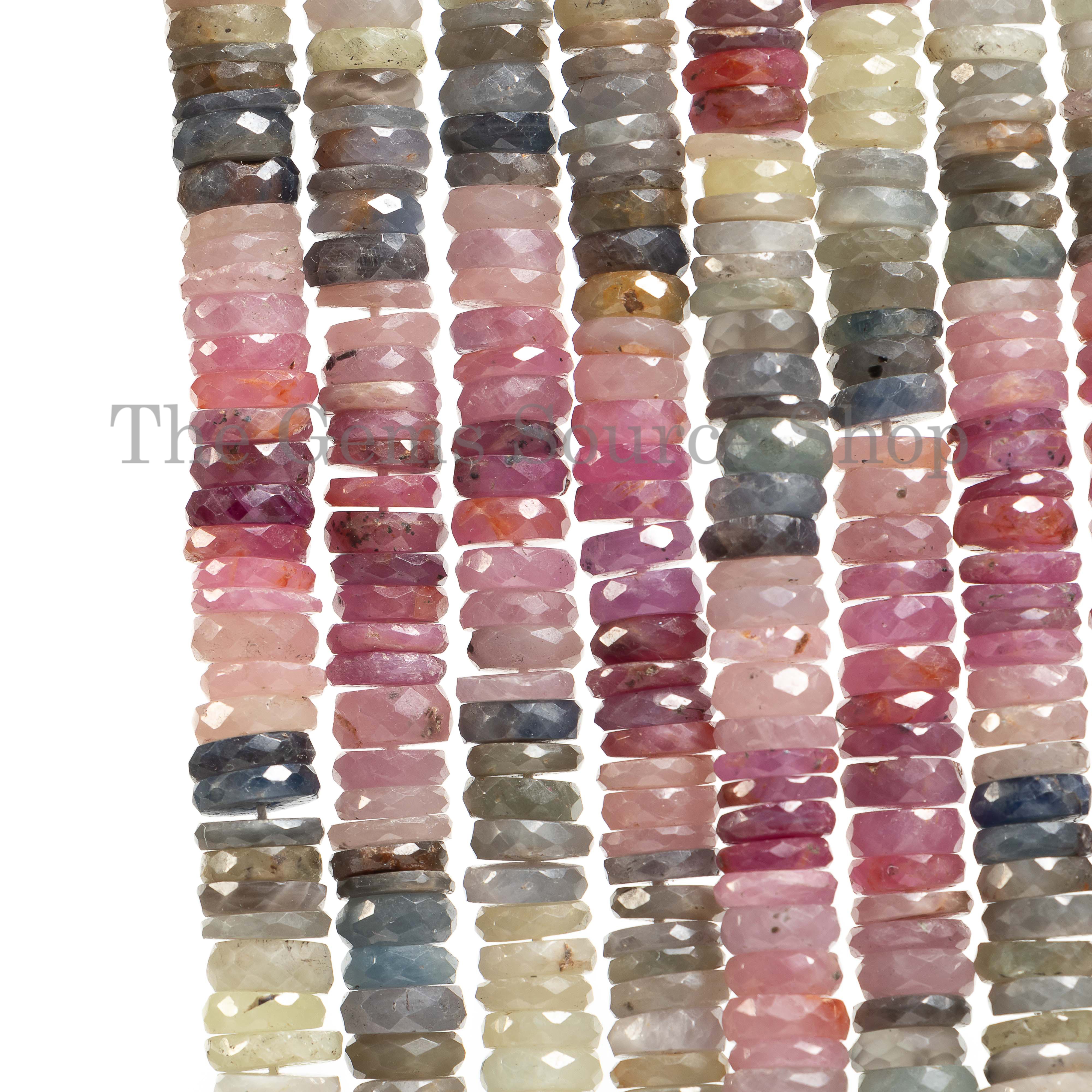 Multi Sapphire Beads, Multi sapphire Tyre Beads, Multi Sapphire Faceted Beads, Gemstone Beads