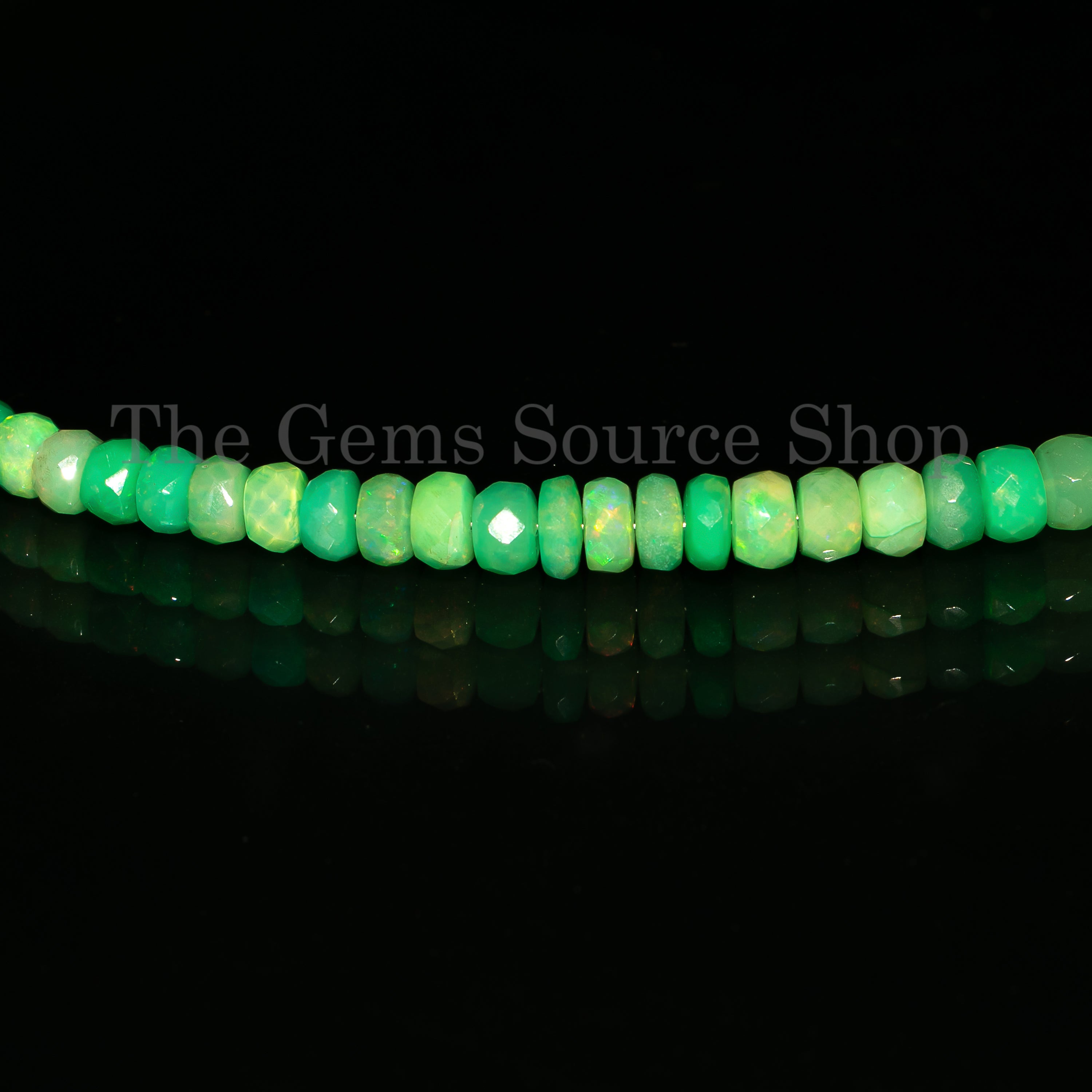 Green Opal faceted rondelle Shape Jewelry Making Gemstone Beads TGS-4712