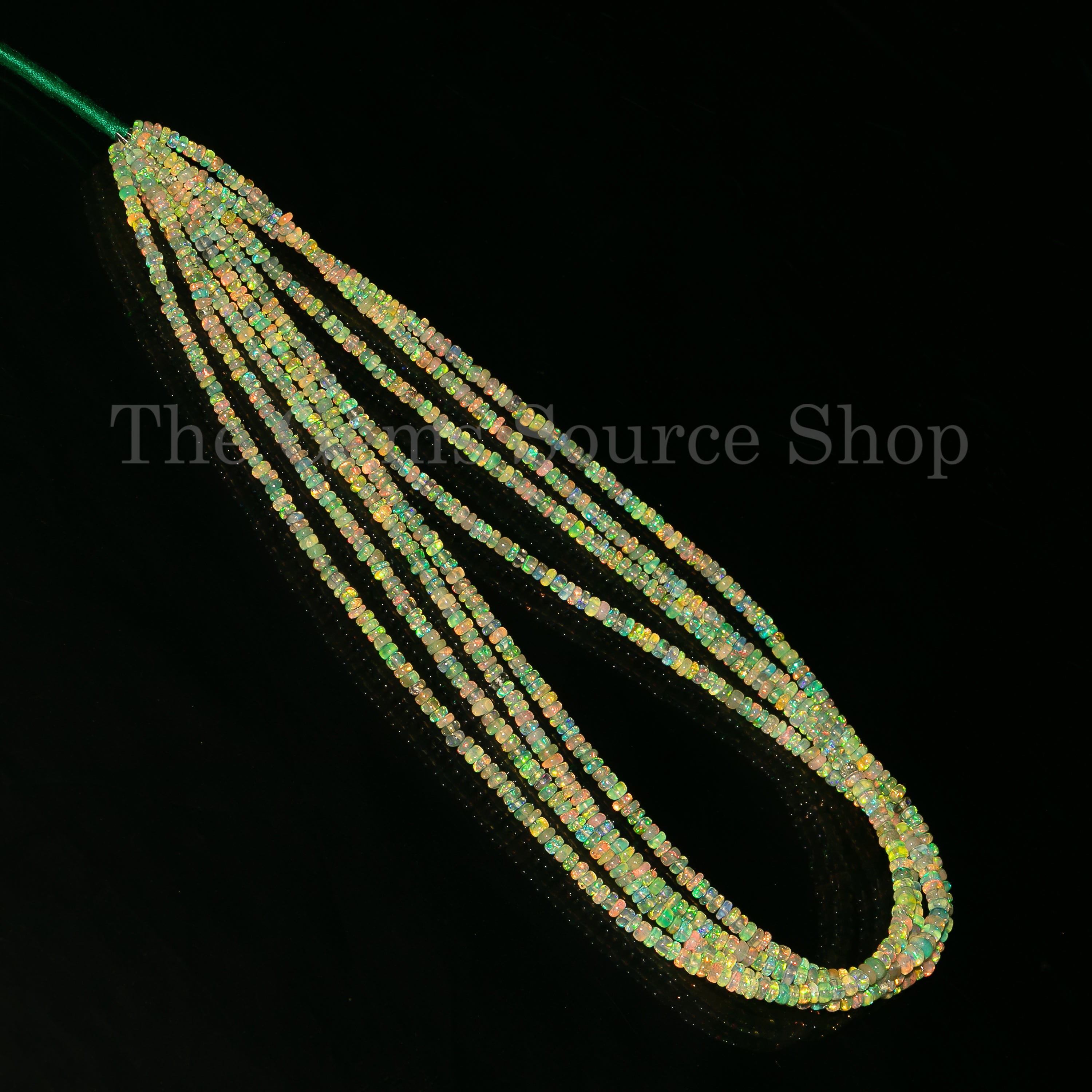 3.5-4mm Light Green Opal Plain Rondelle Beads TGS-4723