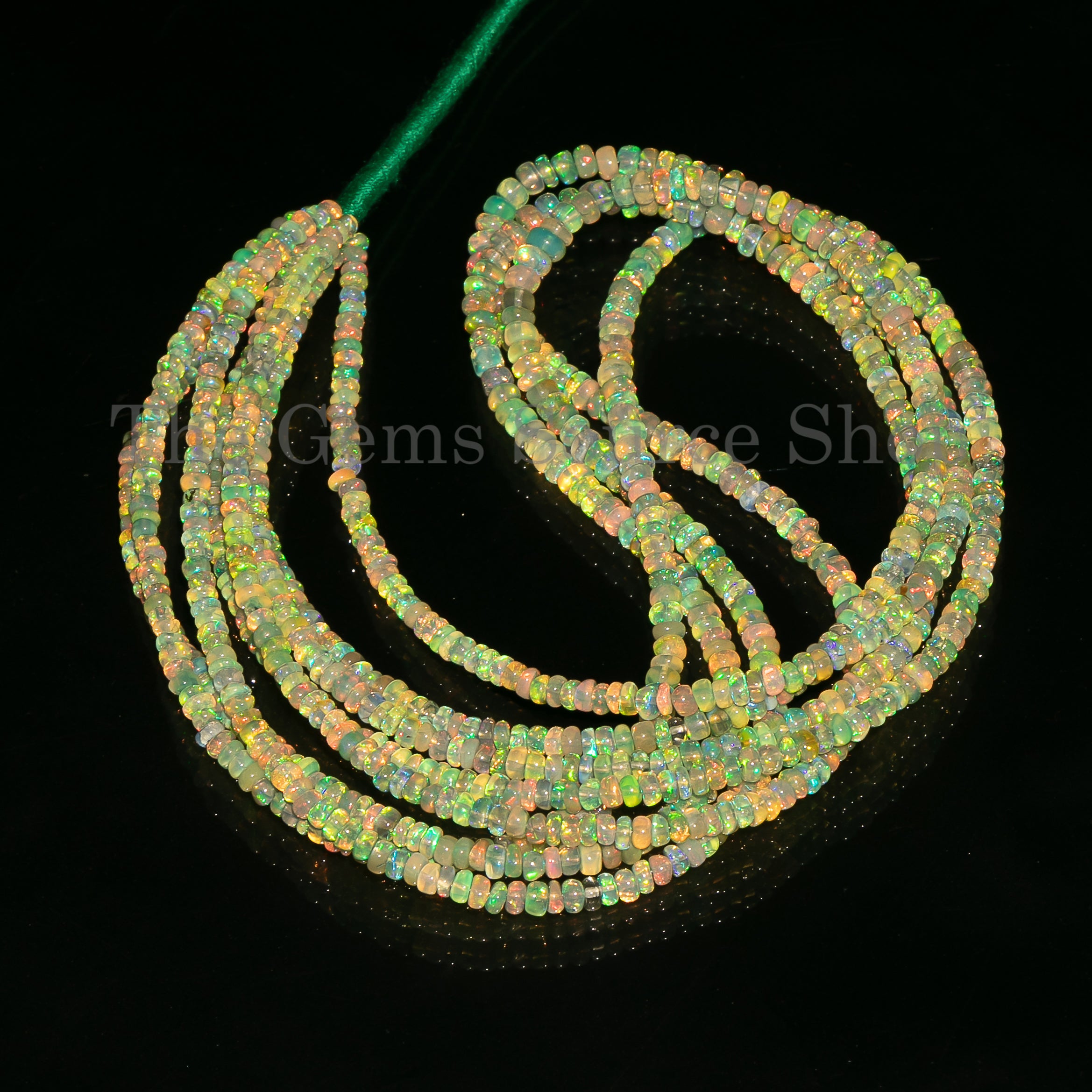 3.5-4mm Light Green Opal Plain Rondelle Beads TGS-4723