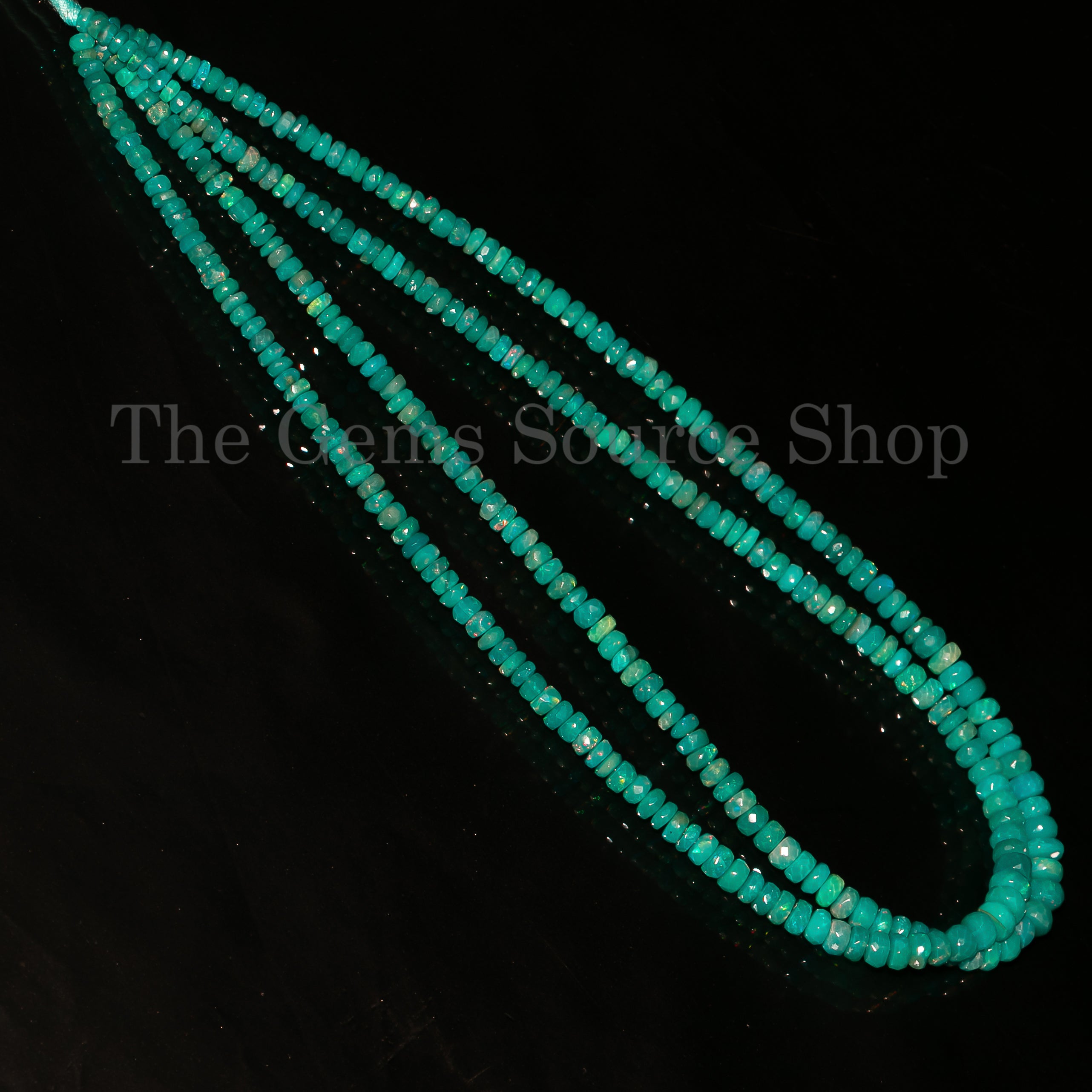 4-7 mm Blue Opal Faceted Rondelle Shape Beads TGS-4714