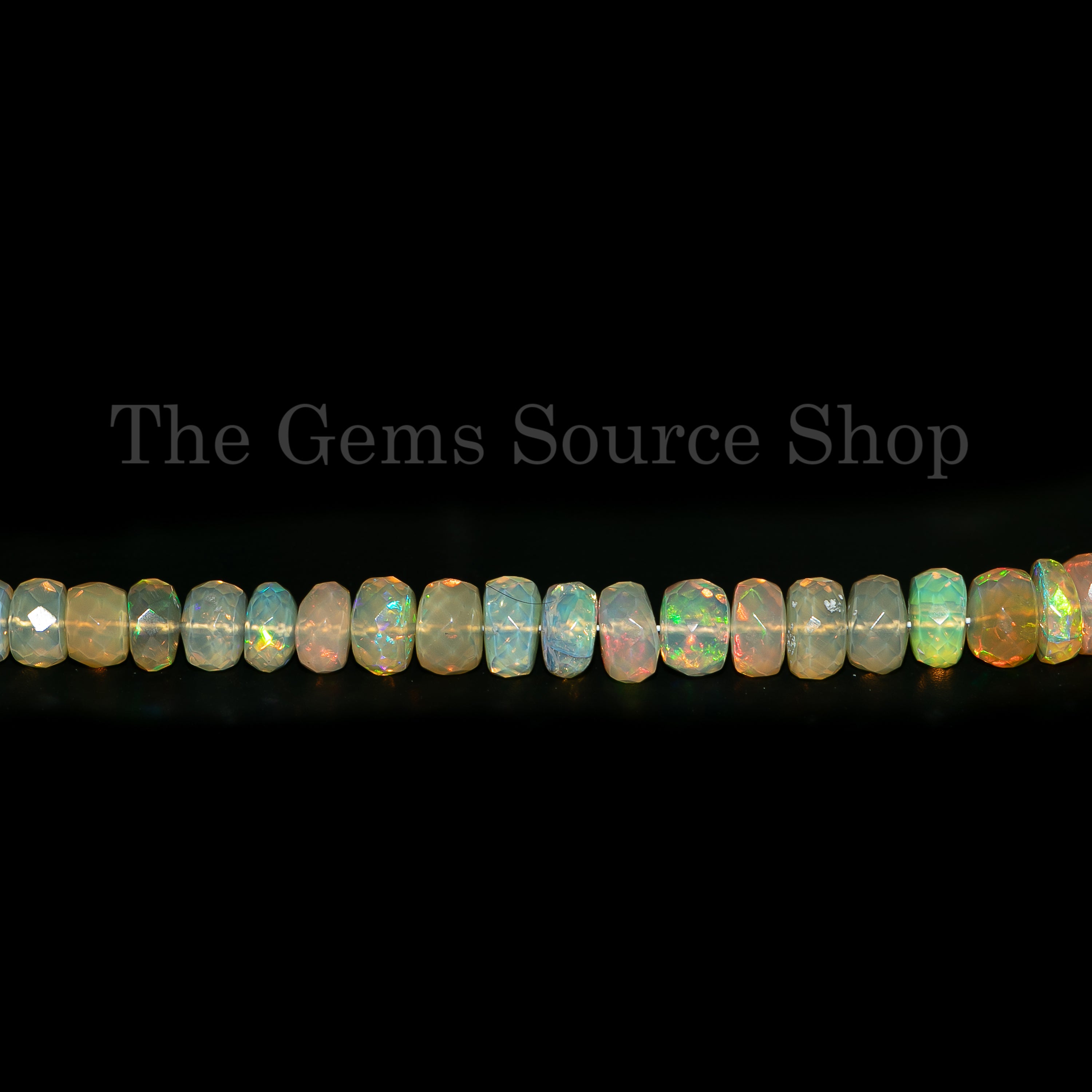 Ethiopian Opal faceted rondelle Shape Gemstone beads TGS-4818