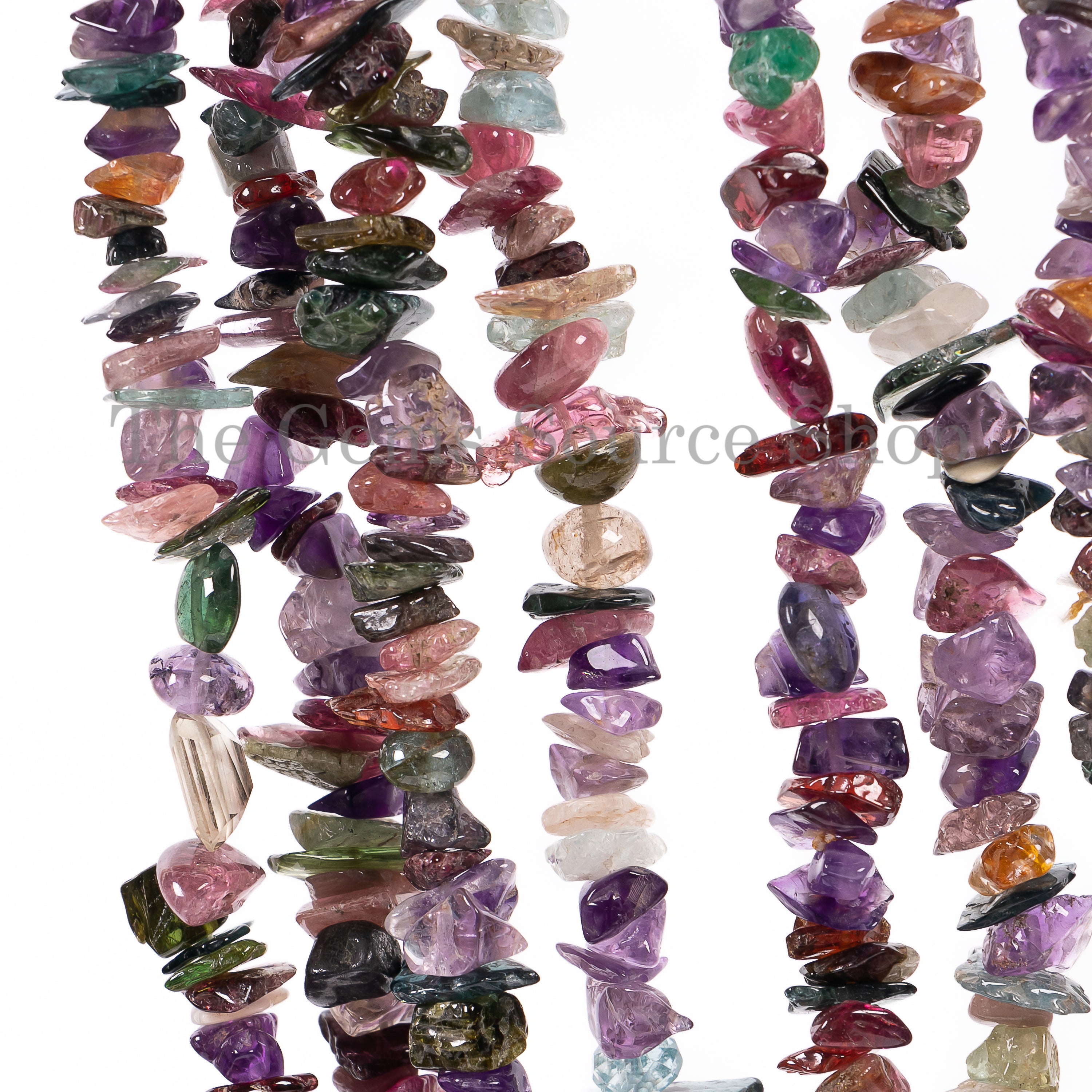 Multi Gemstone Smooth Chips Nuggets Beads For Jewelry Making TGS-4694