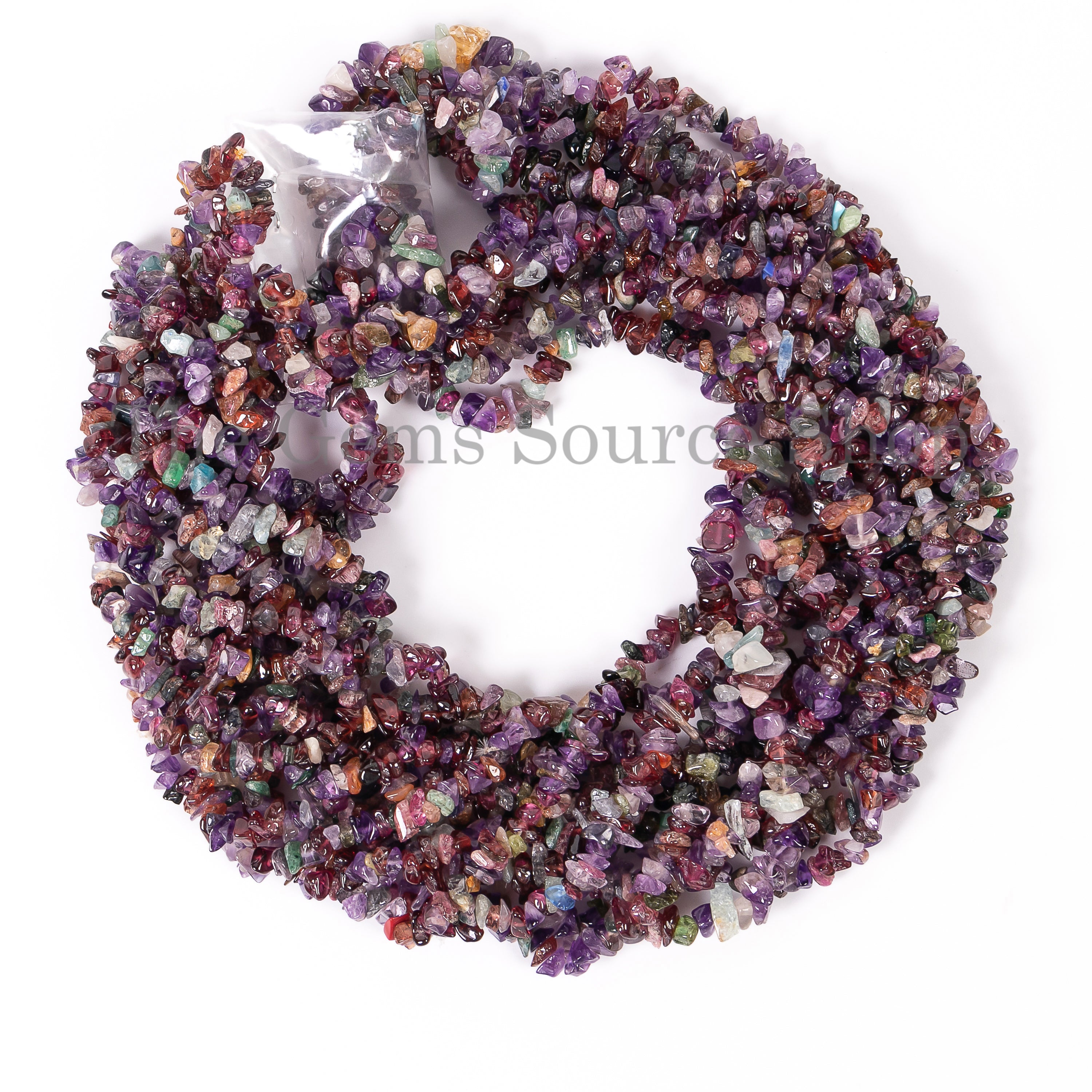 Multi Gemstone Smooth Chips Nuggets Beads TGS-4695