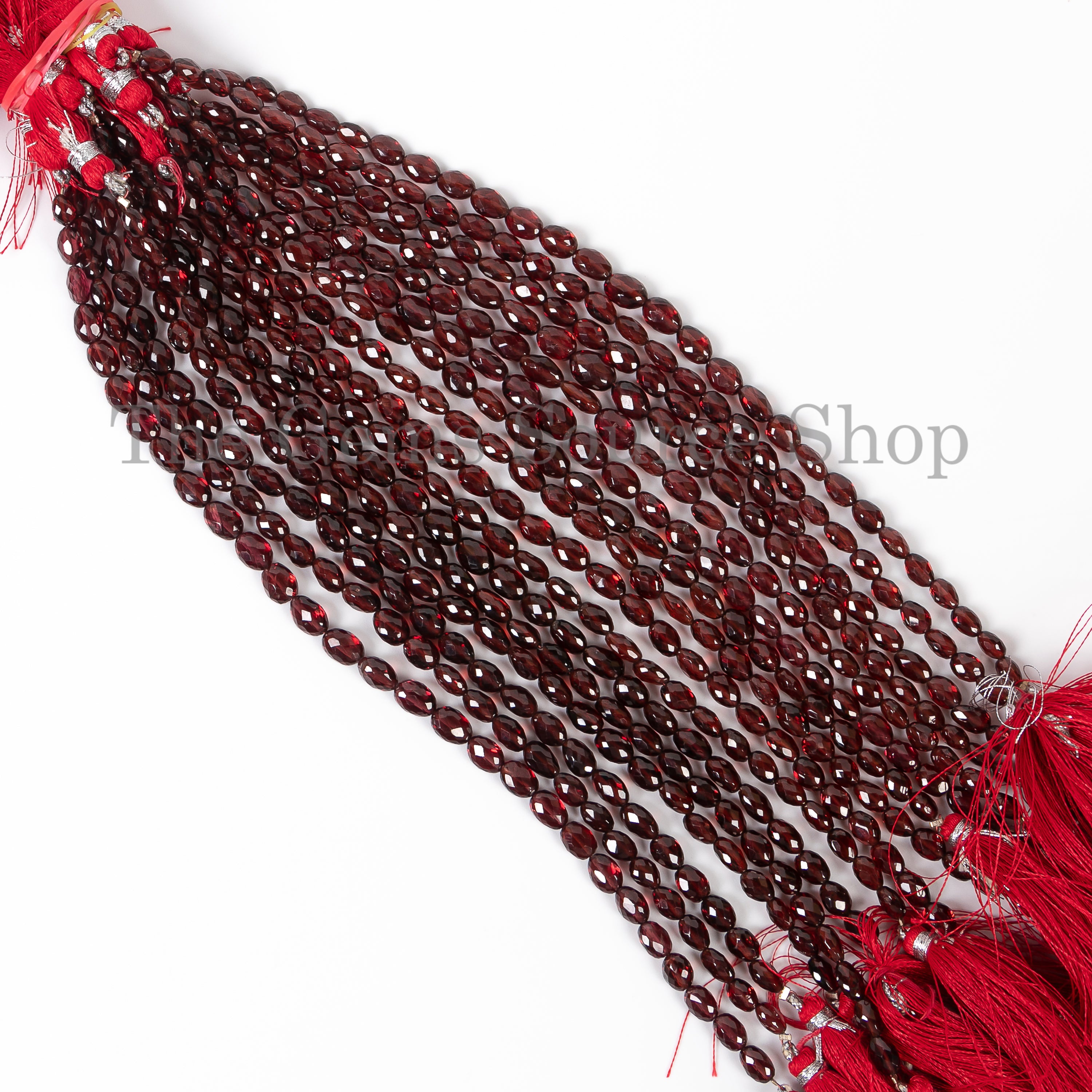 Mozambique garnet faceted oval shape beads TGS-4742