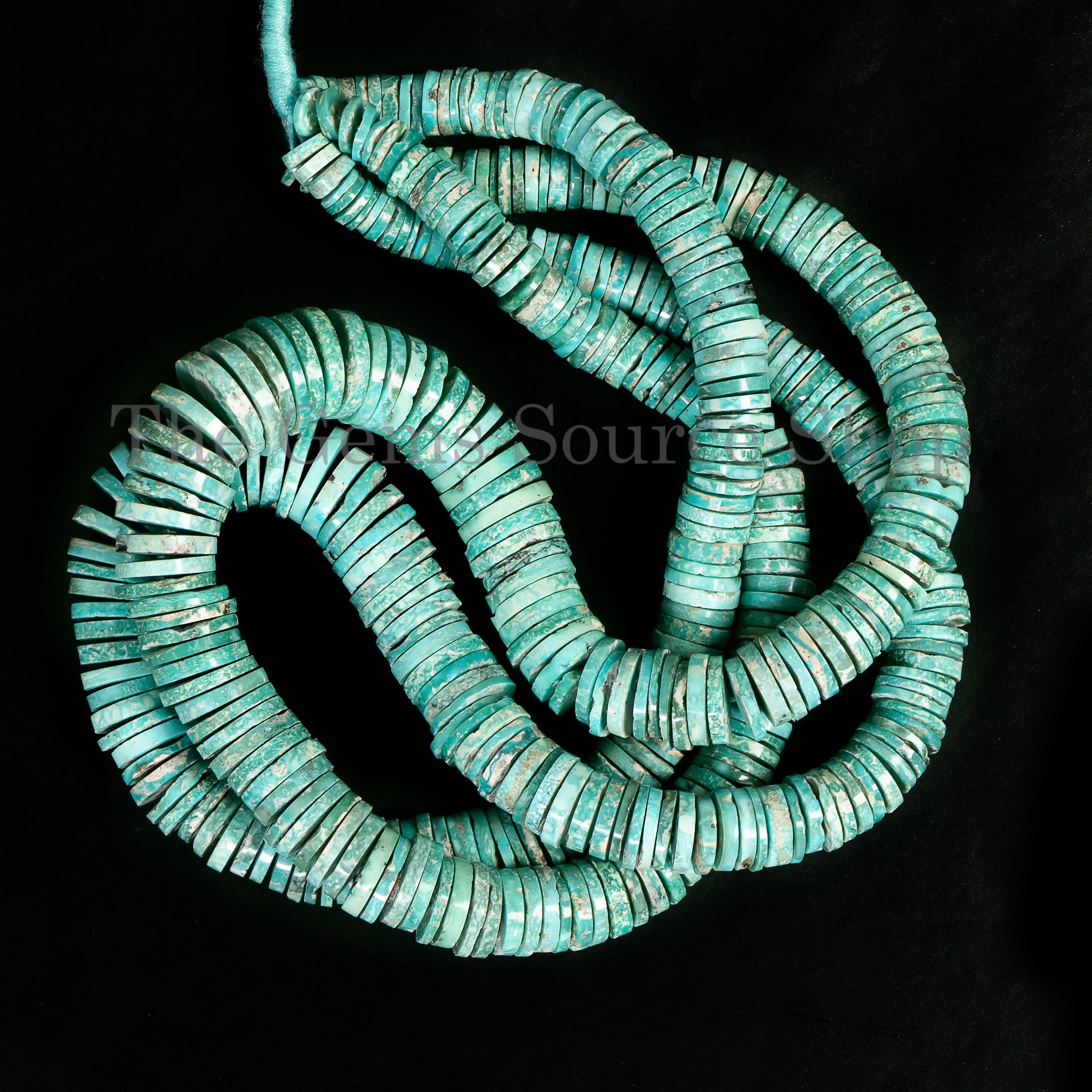 Sleeping Beauty Turquoise Tyre Shape Gemstone Beads TGS-4935