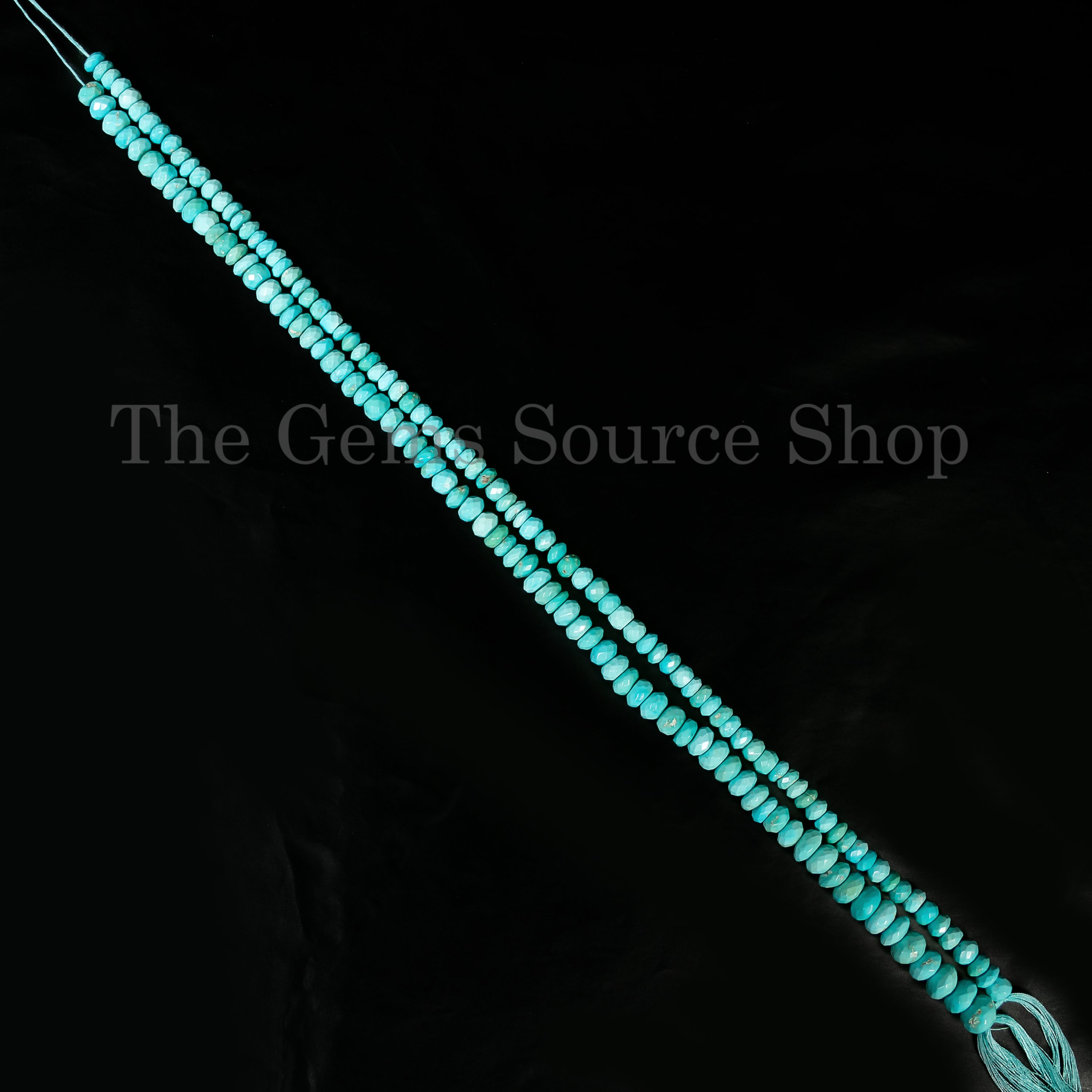 Sleeping Beauty Turquoise Faceted Rondelle Beads For Jewelry TGS-4939