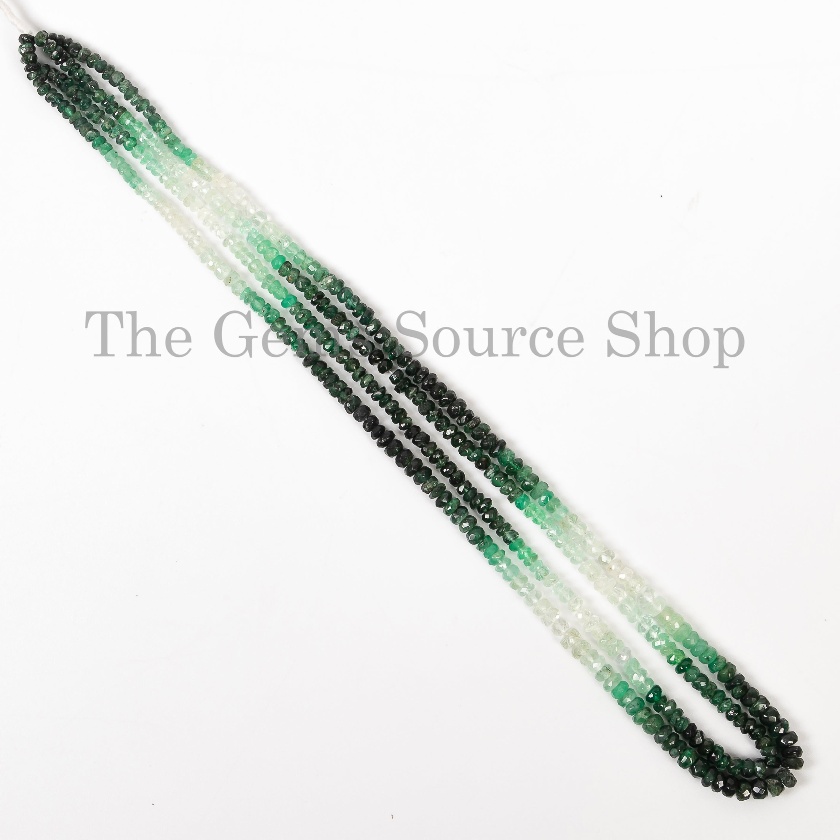 3.5-4 mm Shaded emerald faceted rondelle Beads TGS-4737