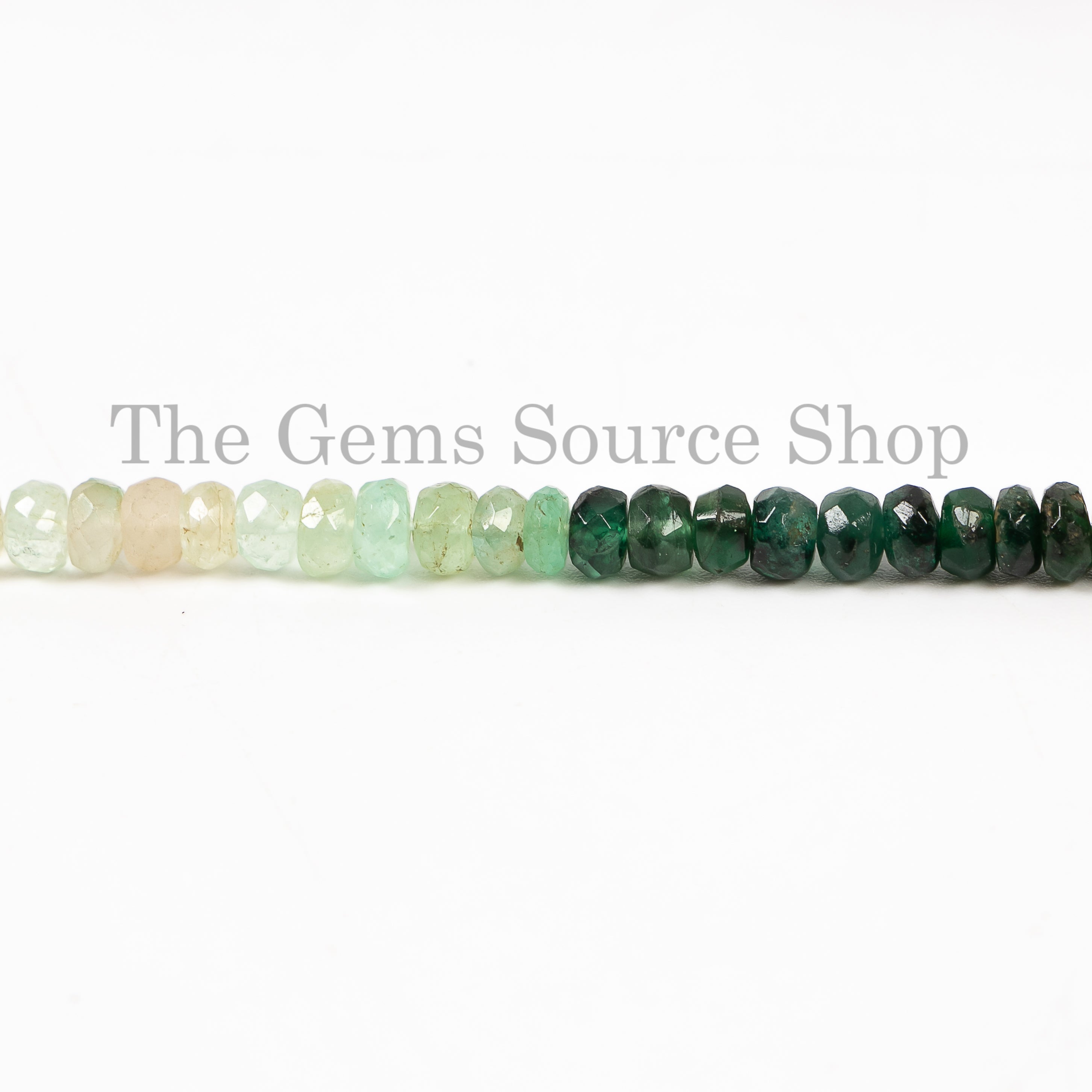 4-4.5 mm Shaded emerald faceted Rondelle Beads TGS-4736