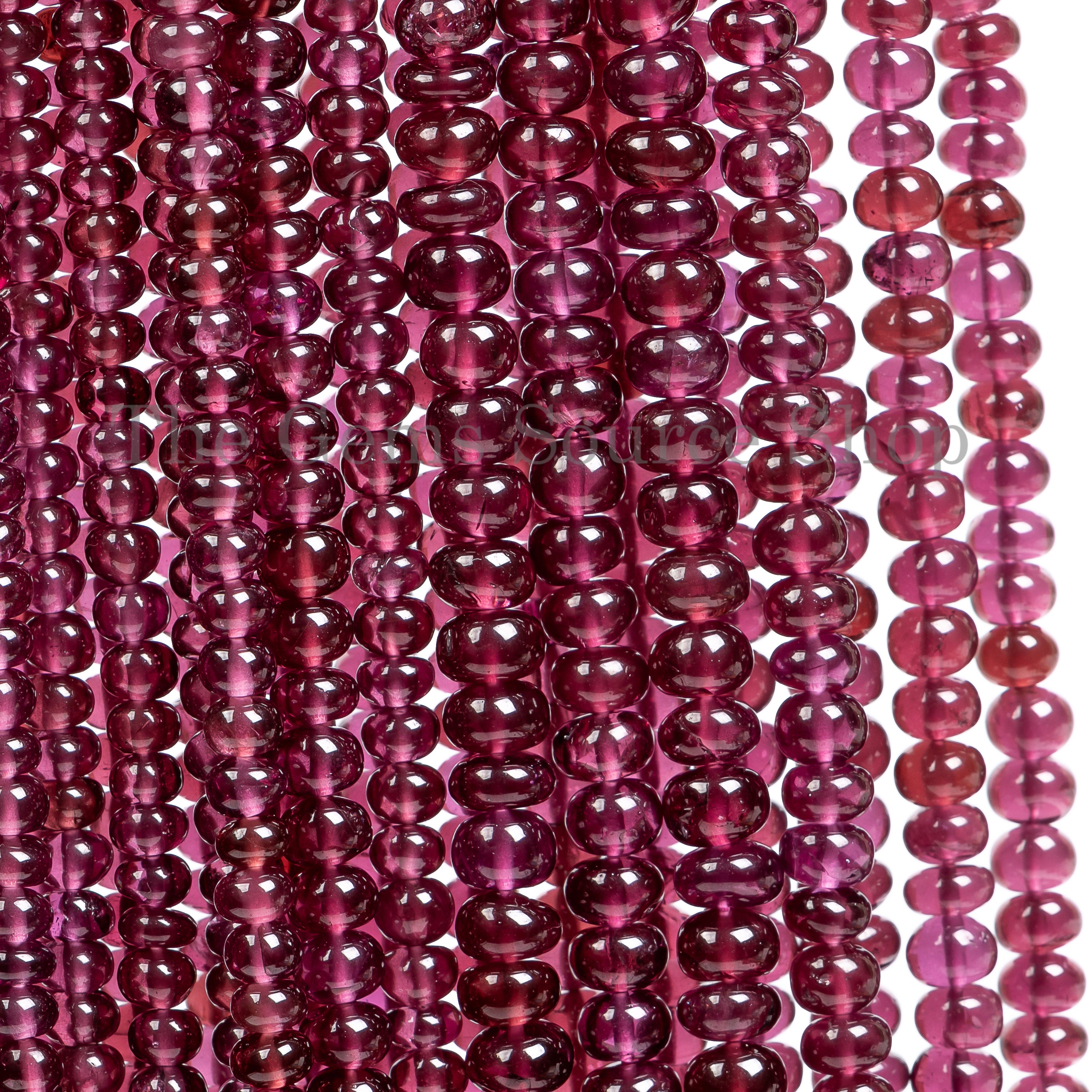 Rhodolite garnet plain rondelle Shape beads TGS-4836
