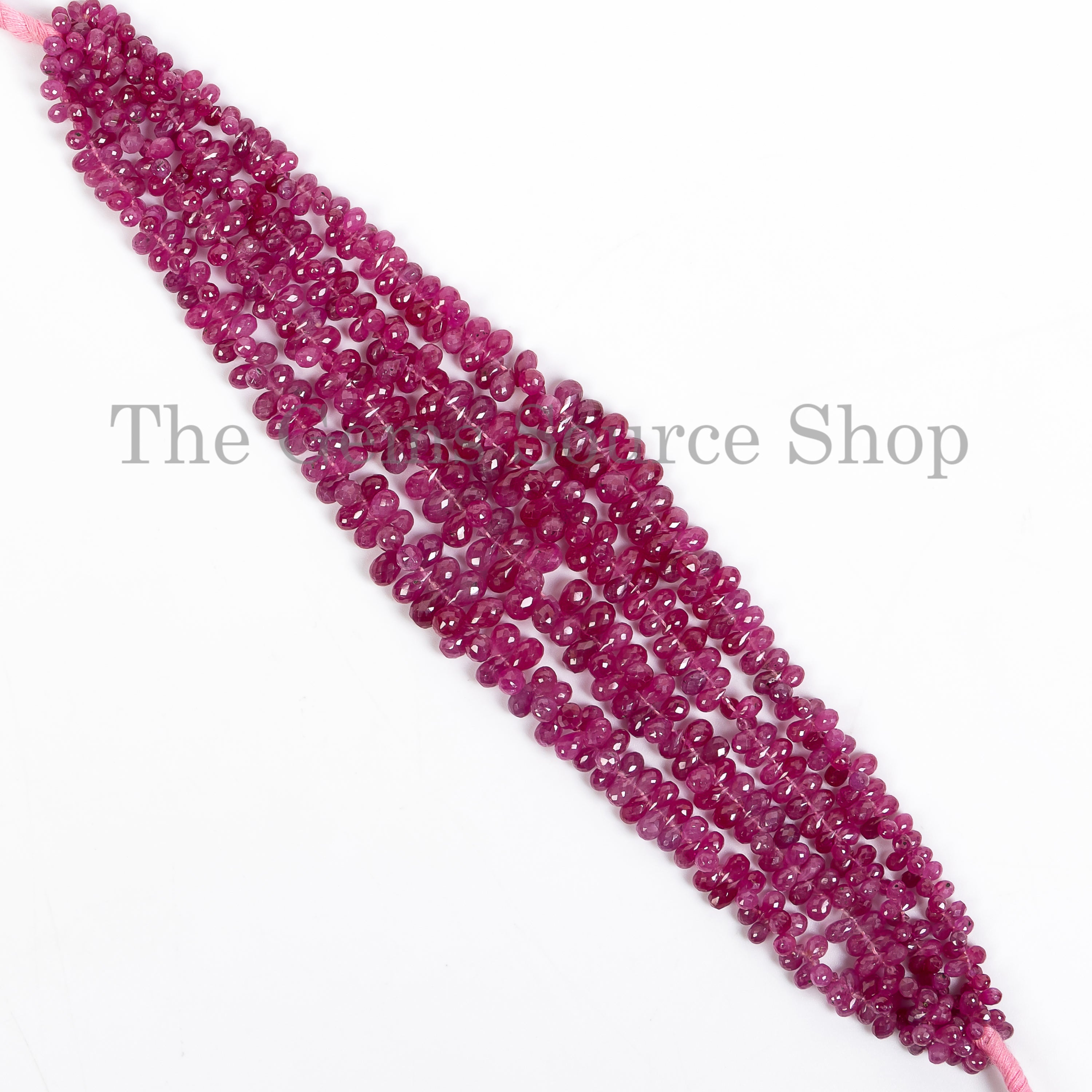 Natural Ruby Faceted Tear Drop Shape Gemstone Beads TGS-4830
