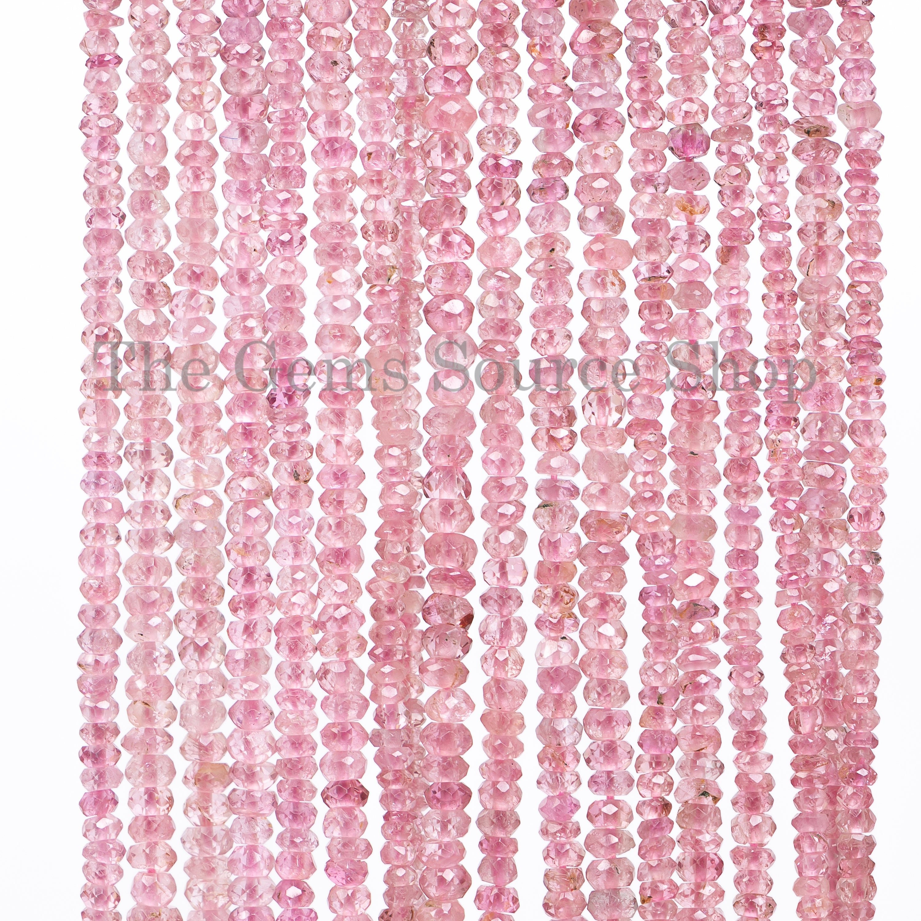 2.5-3.25 mm Pink Tourmaline Faceted Rondelle Beads TGS-4732