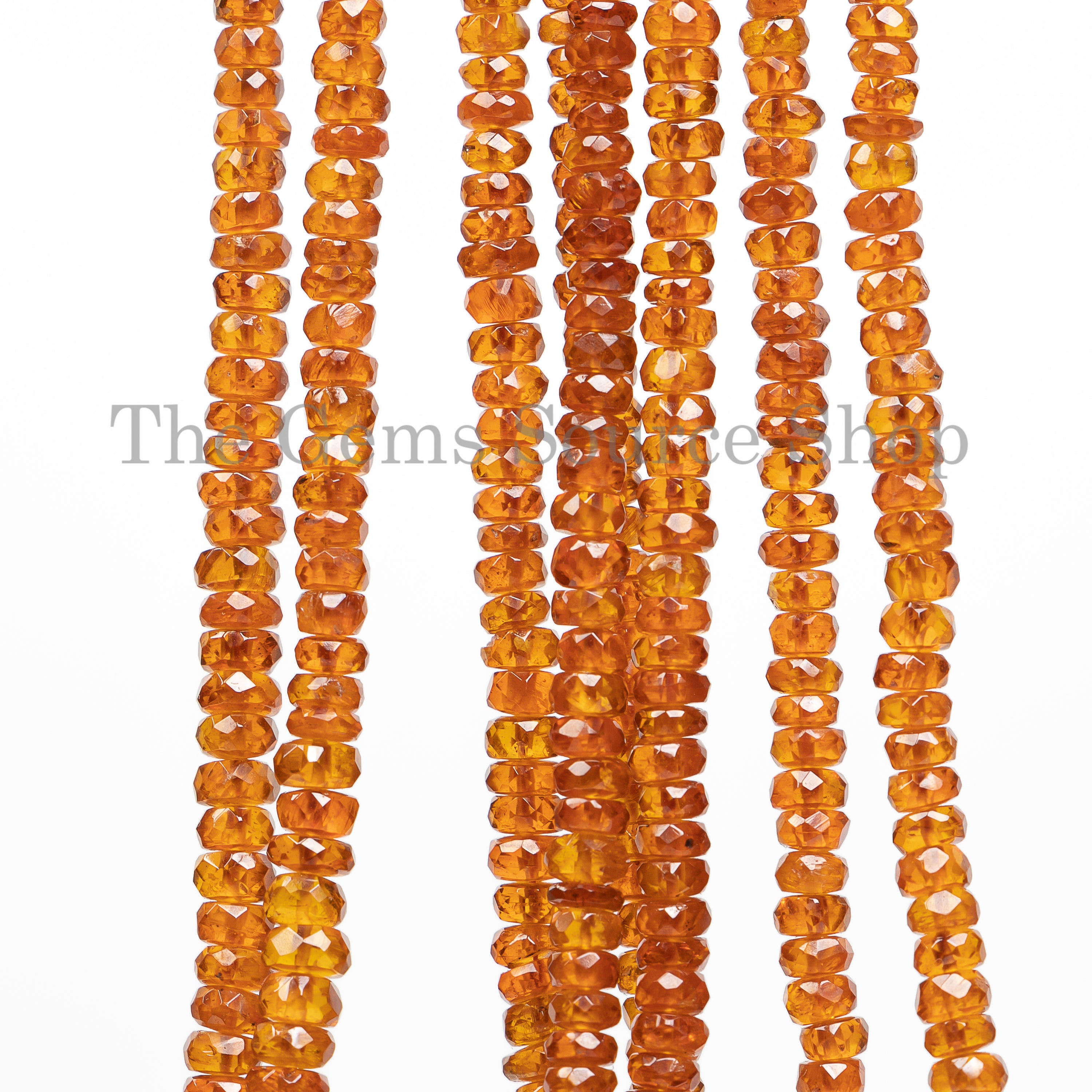 3-4.5mm Spessartine Garnet Faceted Rondelle Beads TGS-4729