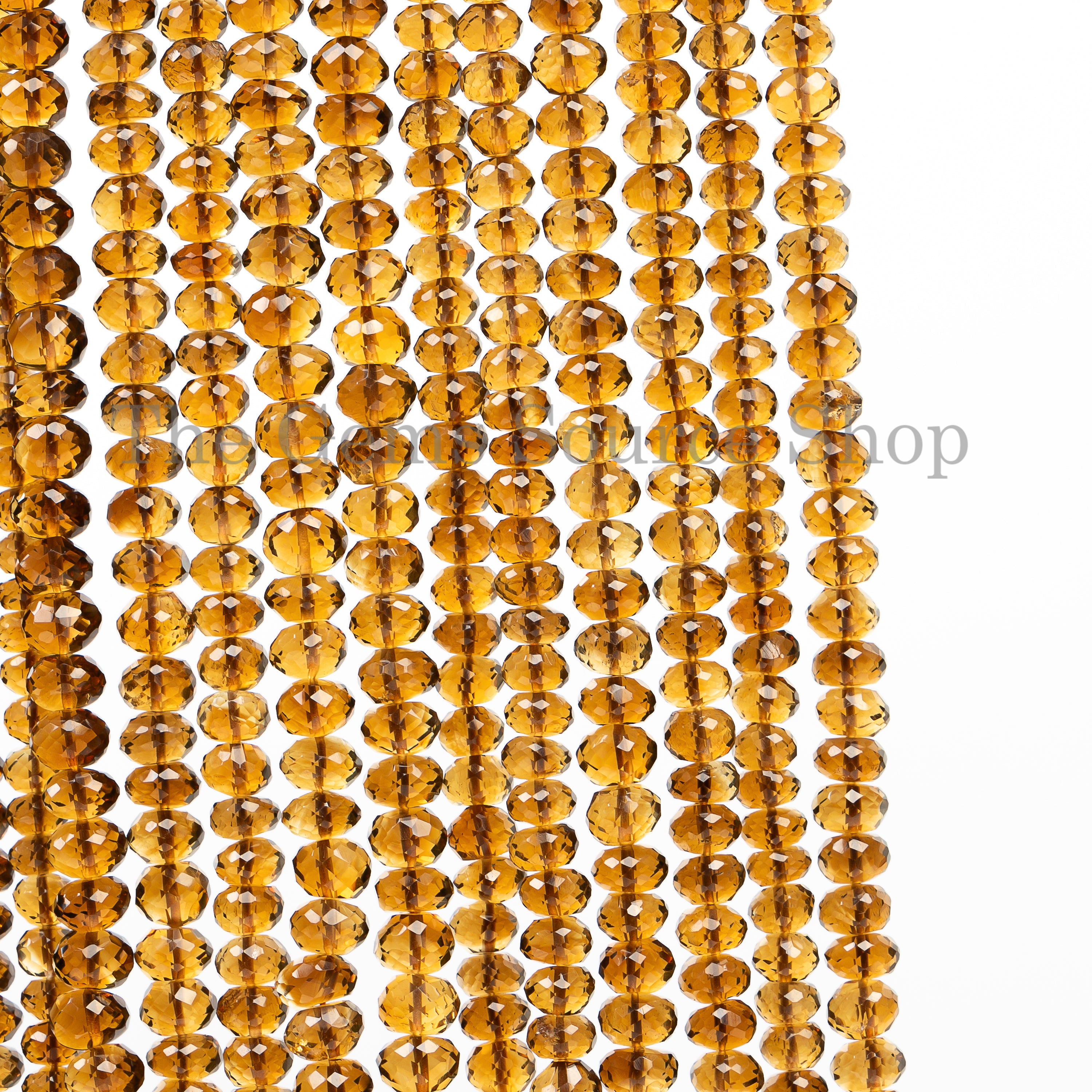 Whisky Quartz  Faceted Rondelle Loose Gemstone Beads TGS-1624