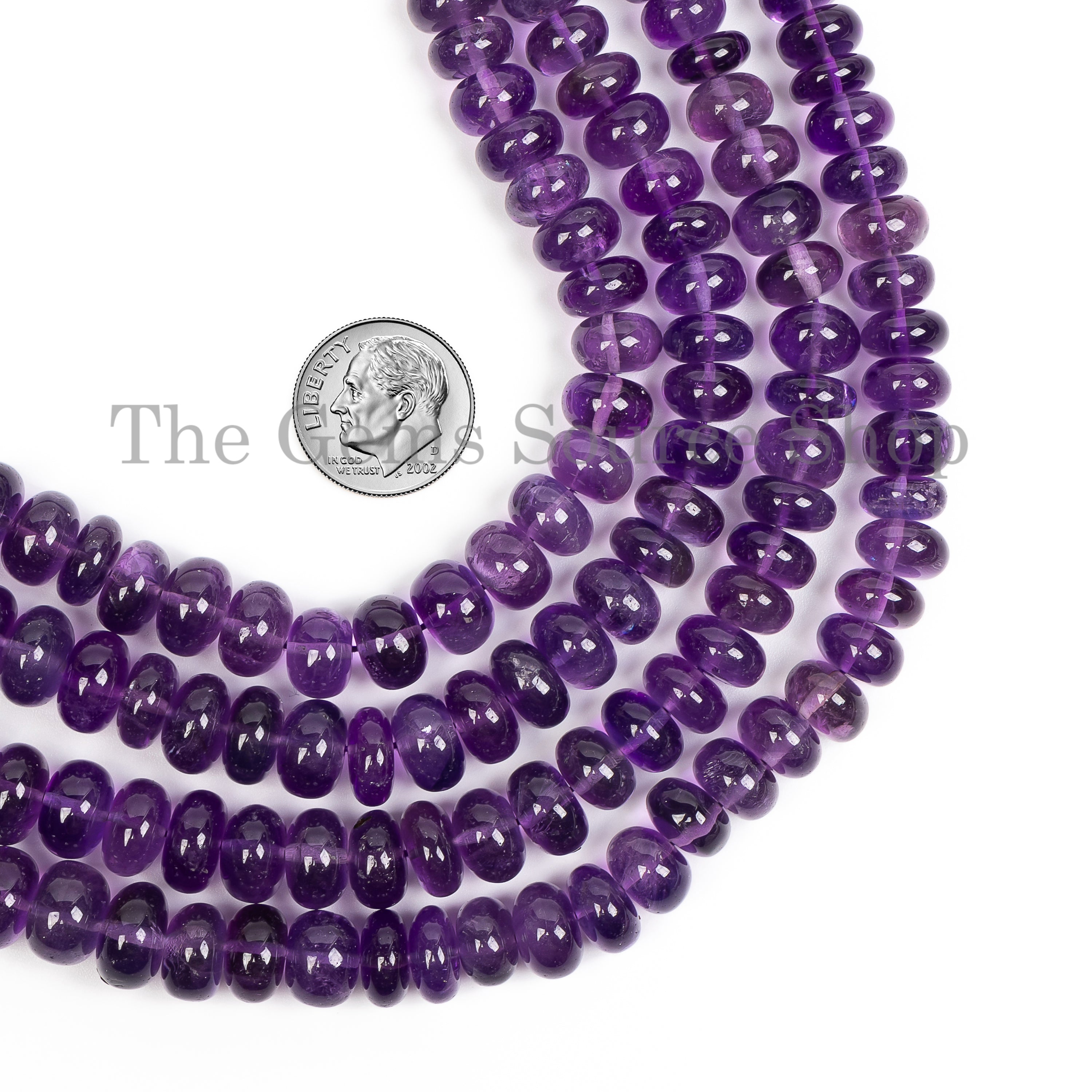 Natural African Amethyst Smooth Rondelle Shape Beads TGS-2665