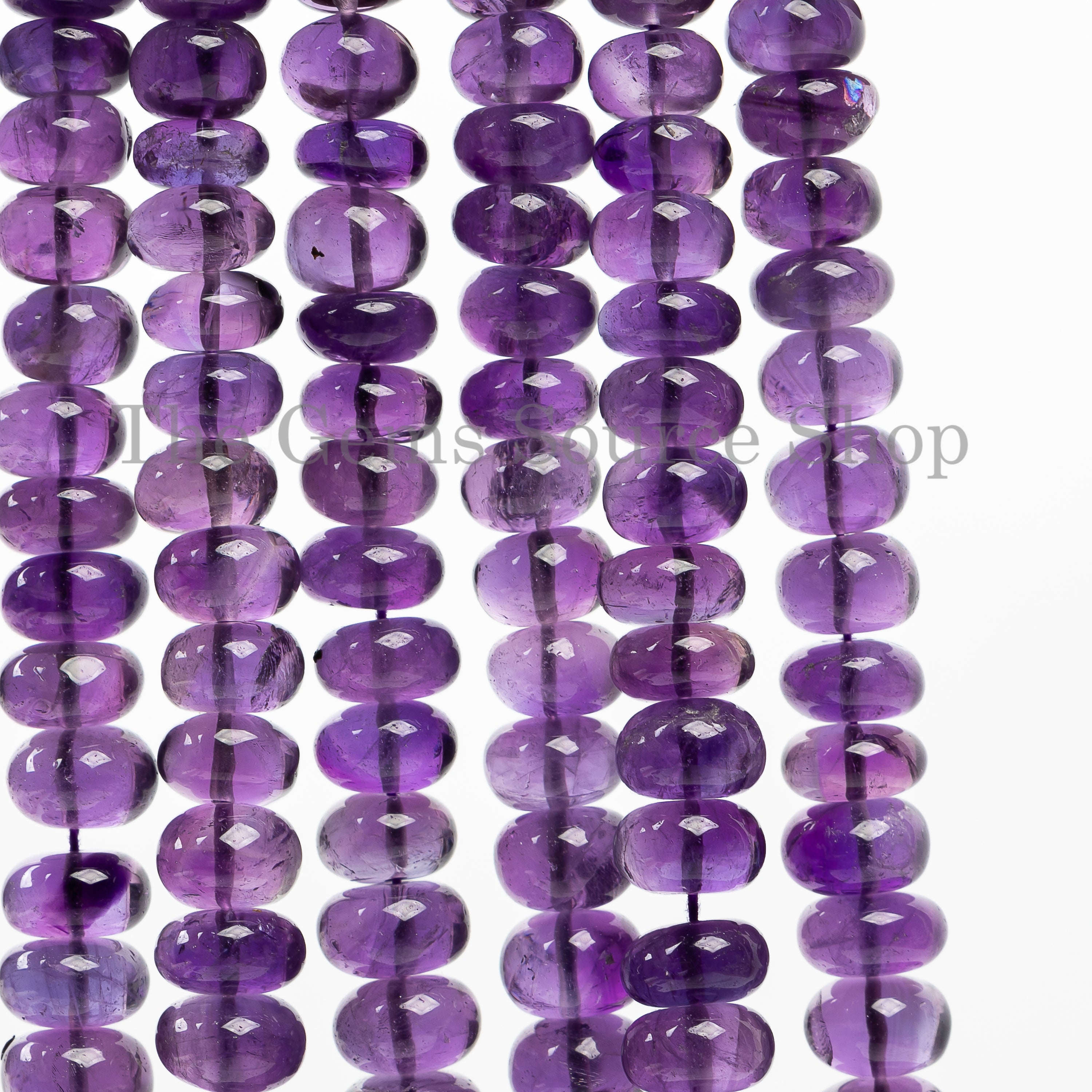 Natural African Amethyst Smooth Rondelle Shape Beads TGS-2665