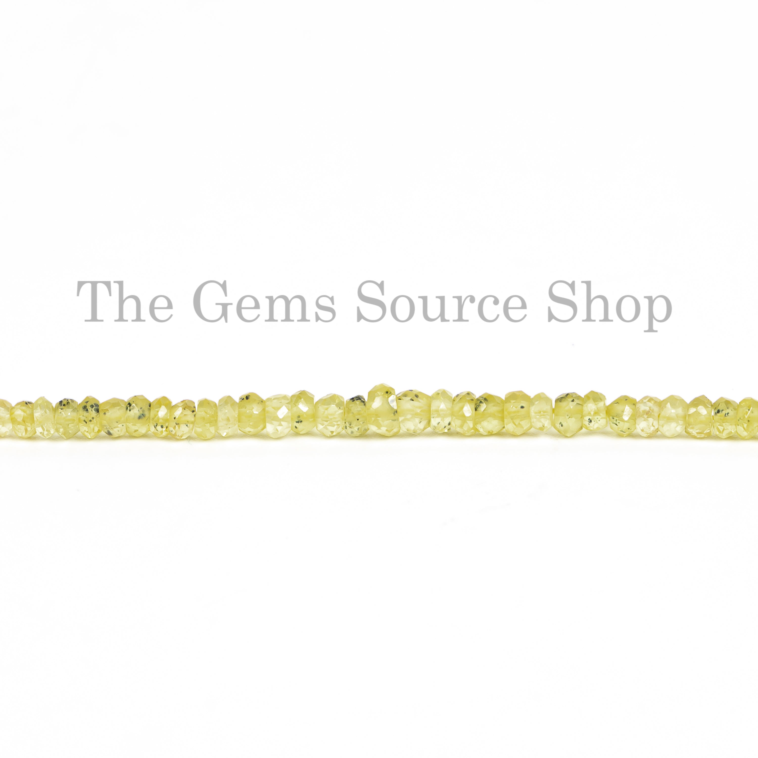 Yellow sapphire faceted rondelle shape gemstone beads TGS-4829