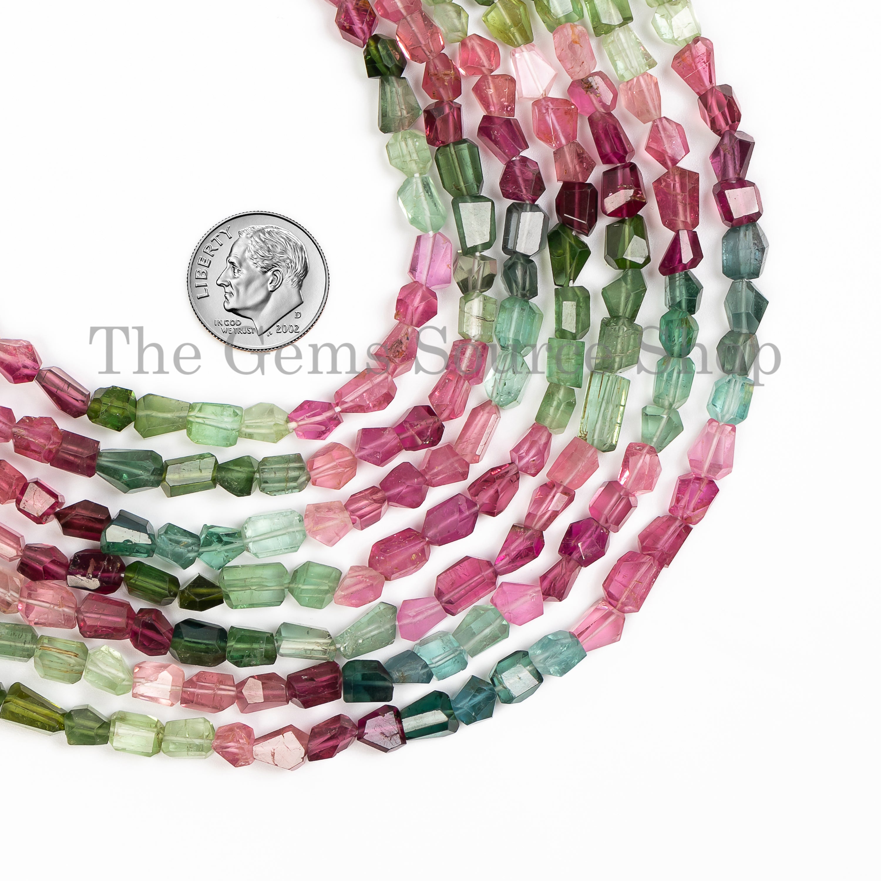 Natural Tourmaline Faceted Nugget Shape Beads, TGS-1905