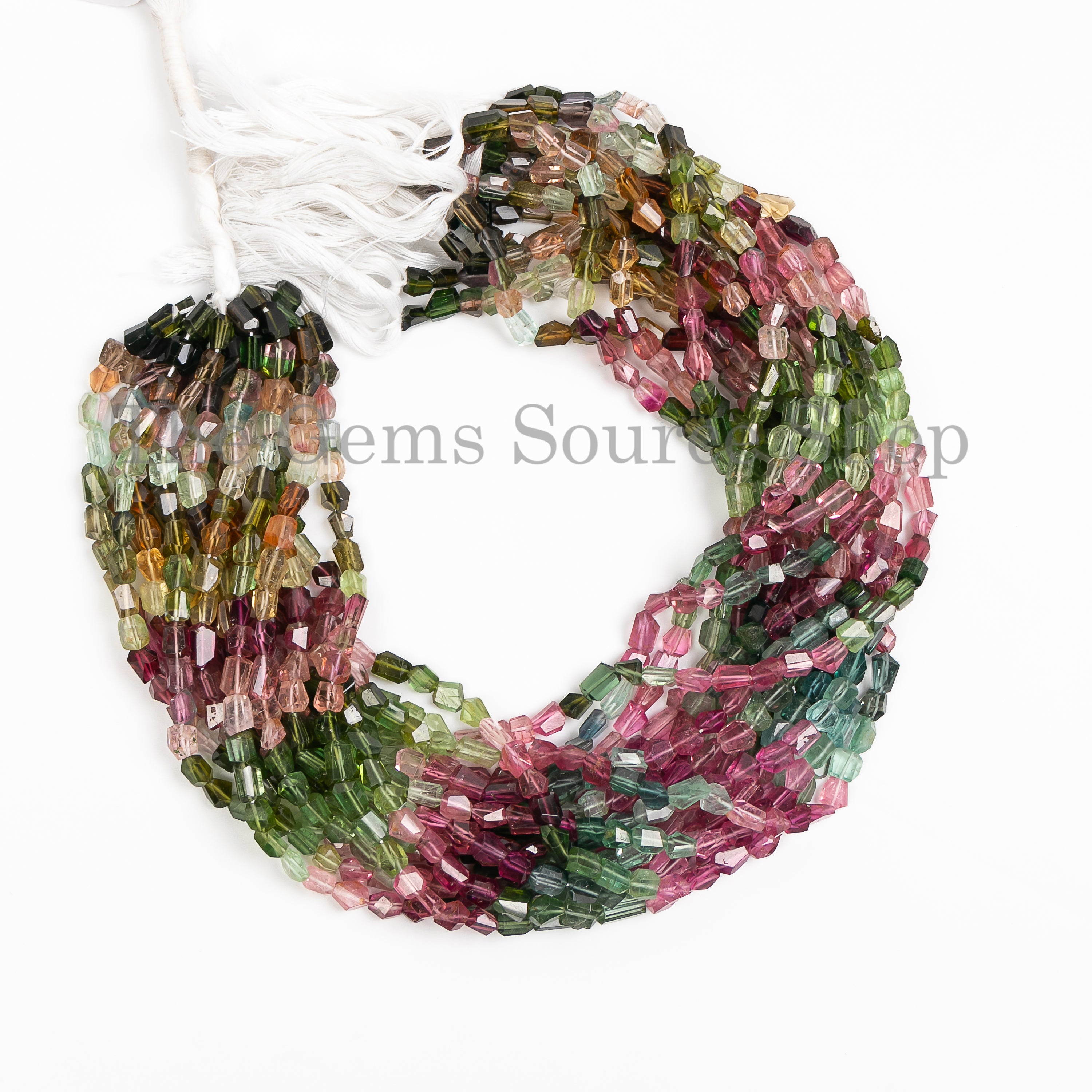 Natural Tourmaline Faceted Nugget Shape Beads, TGS-1905