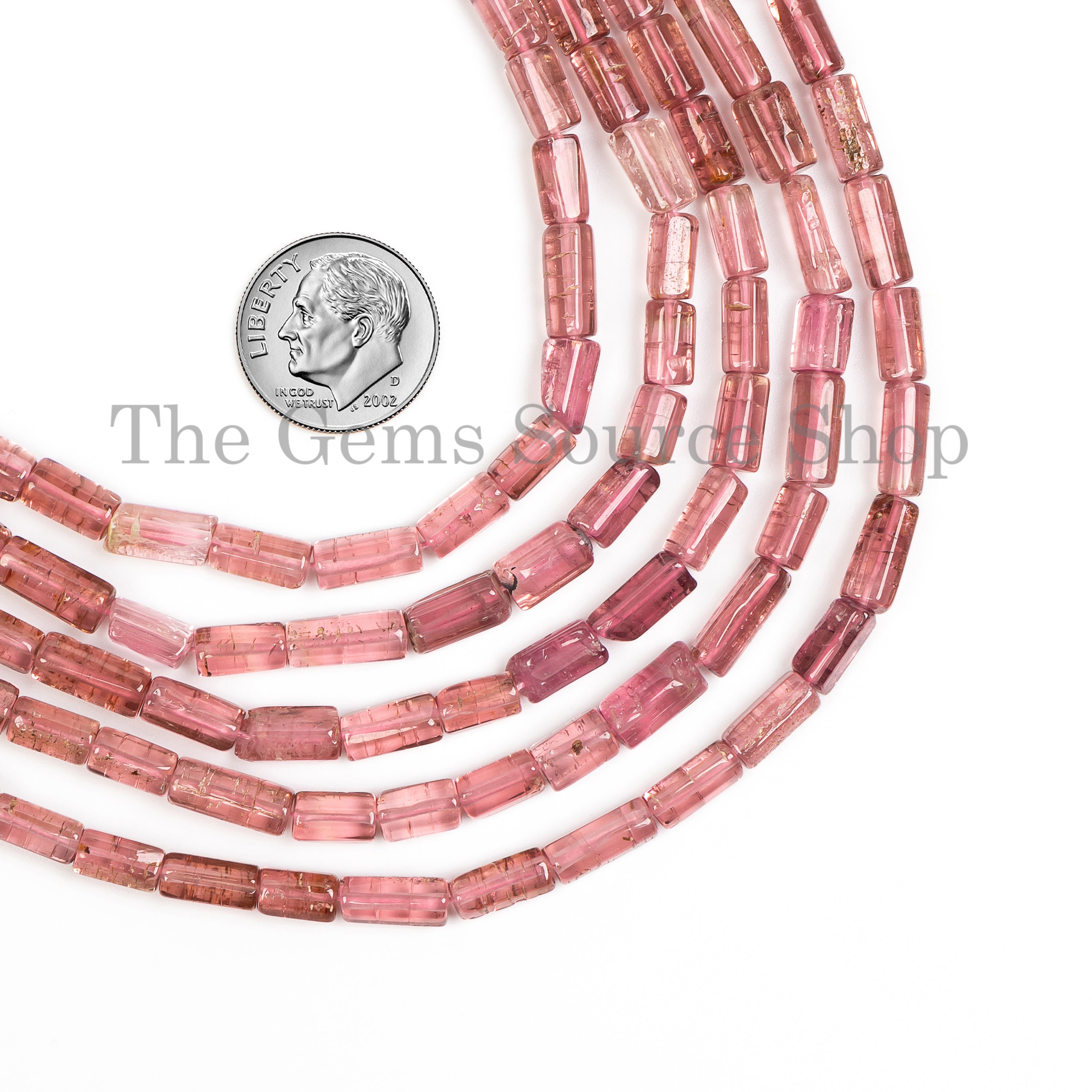 Pink Shaded Tourmaline Plain Pipe/Tube Gemstone Loose Beads TGS-1867