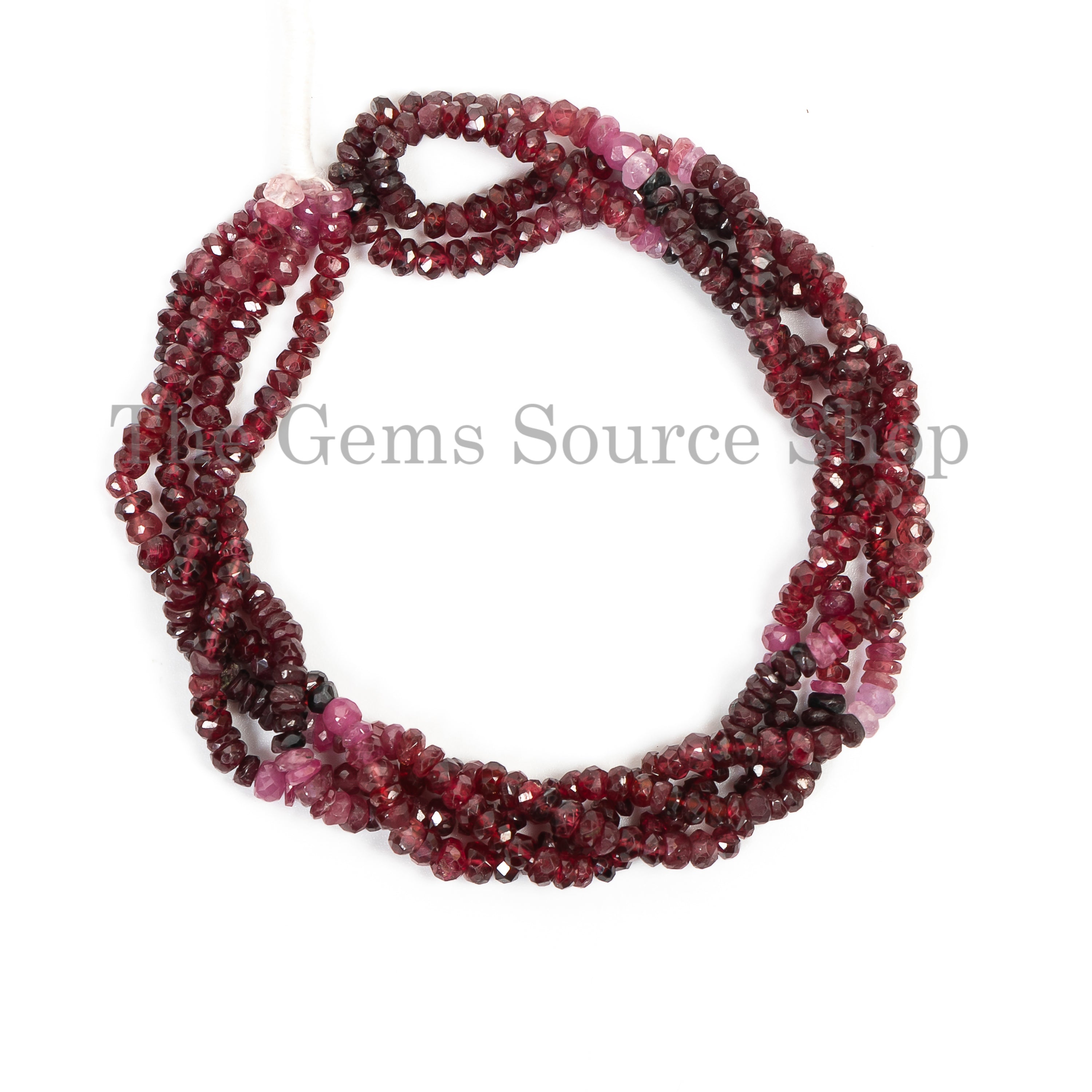 Shaded Ruby 3.5-4 mm Faceted Rondelle Beads TGS-4733