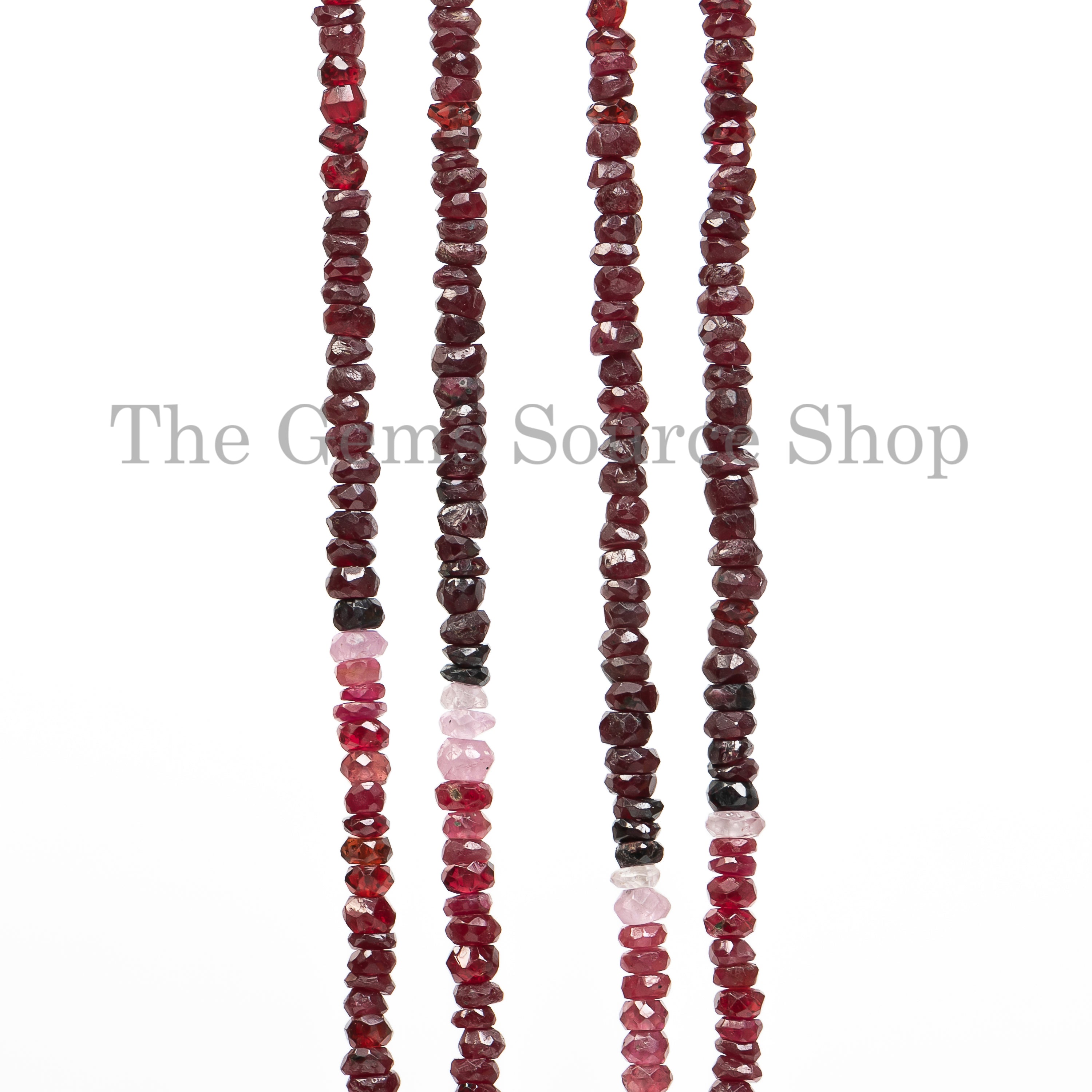 2.75-3 mm Shaded Ruby Faceted Rondelle Beads TGS-4734