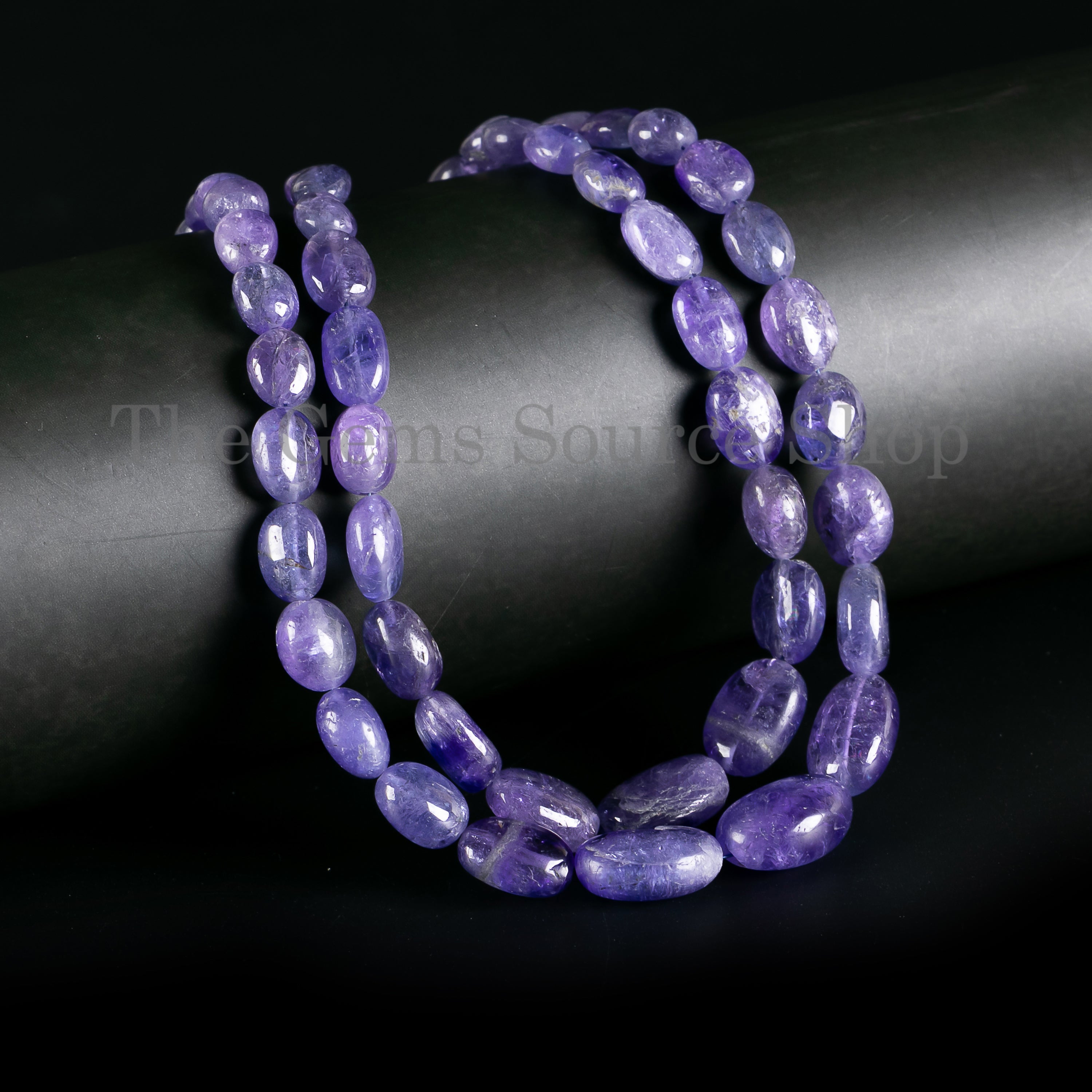 Natural Tanzanite plain oval shape Gemstone beads TGS-4835