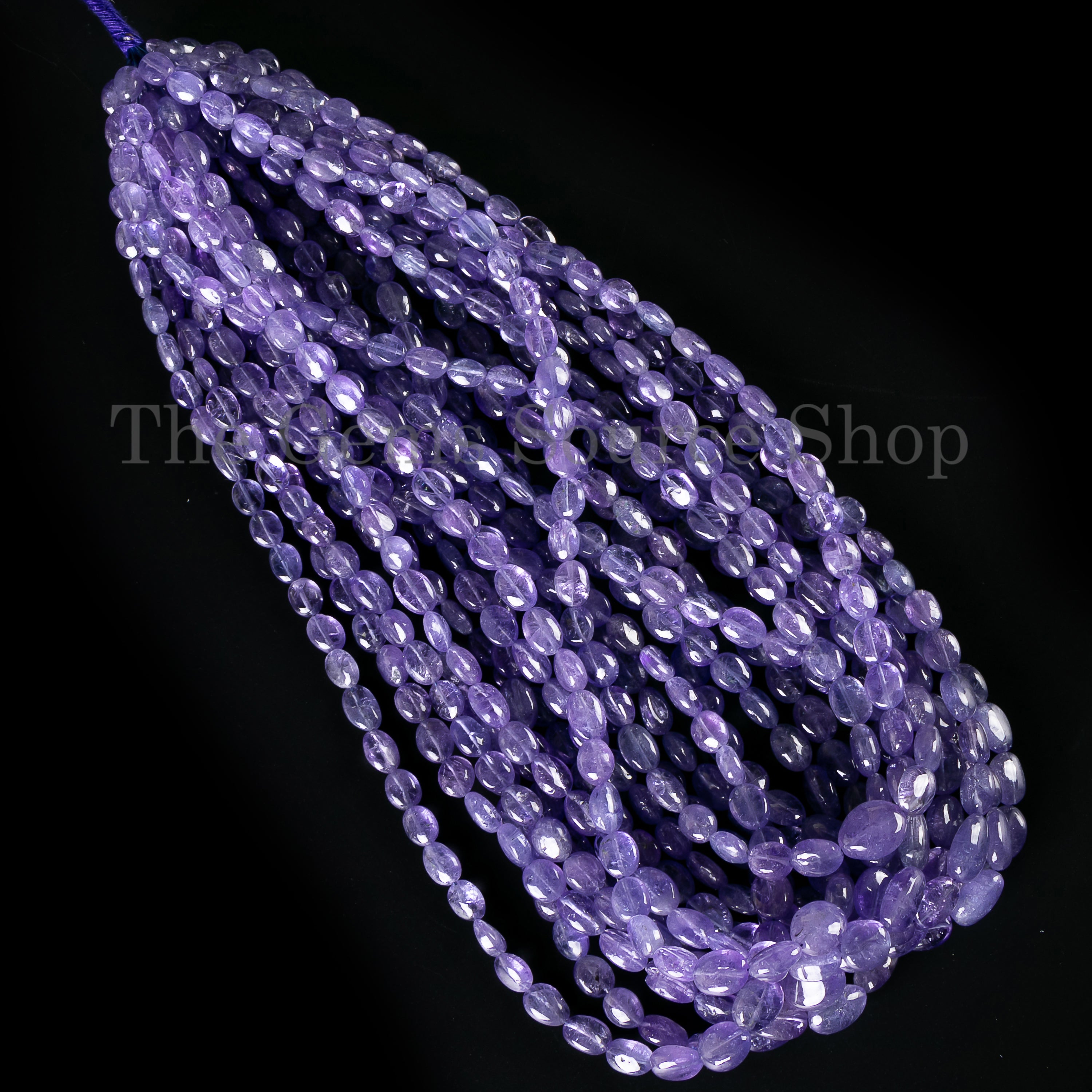 Tanzanite plain oval shape Gemstone beads TGS-4834