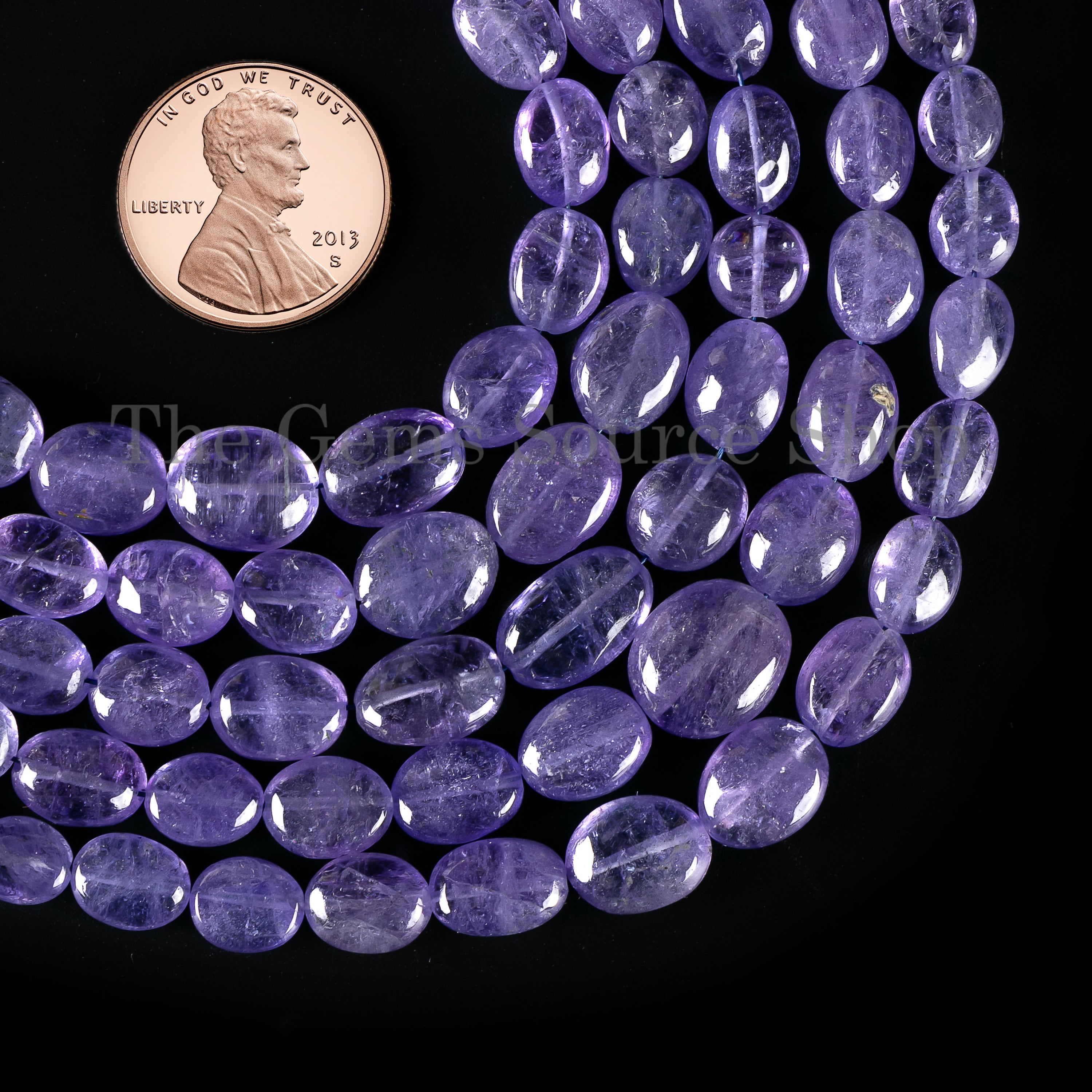 Tanzanite plain oval shape Gemstone beads TGS-4834