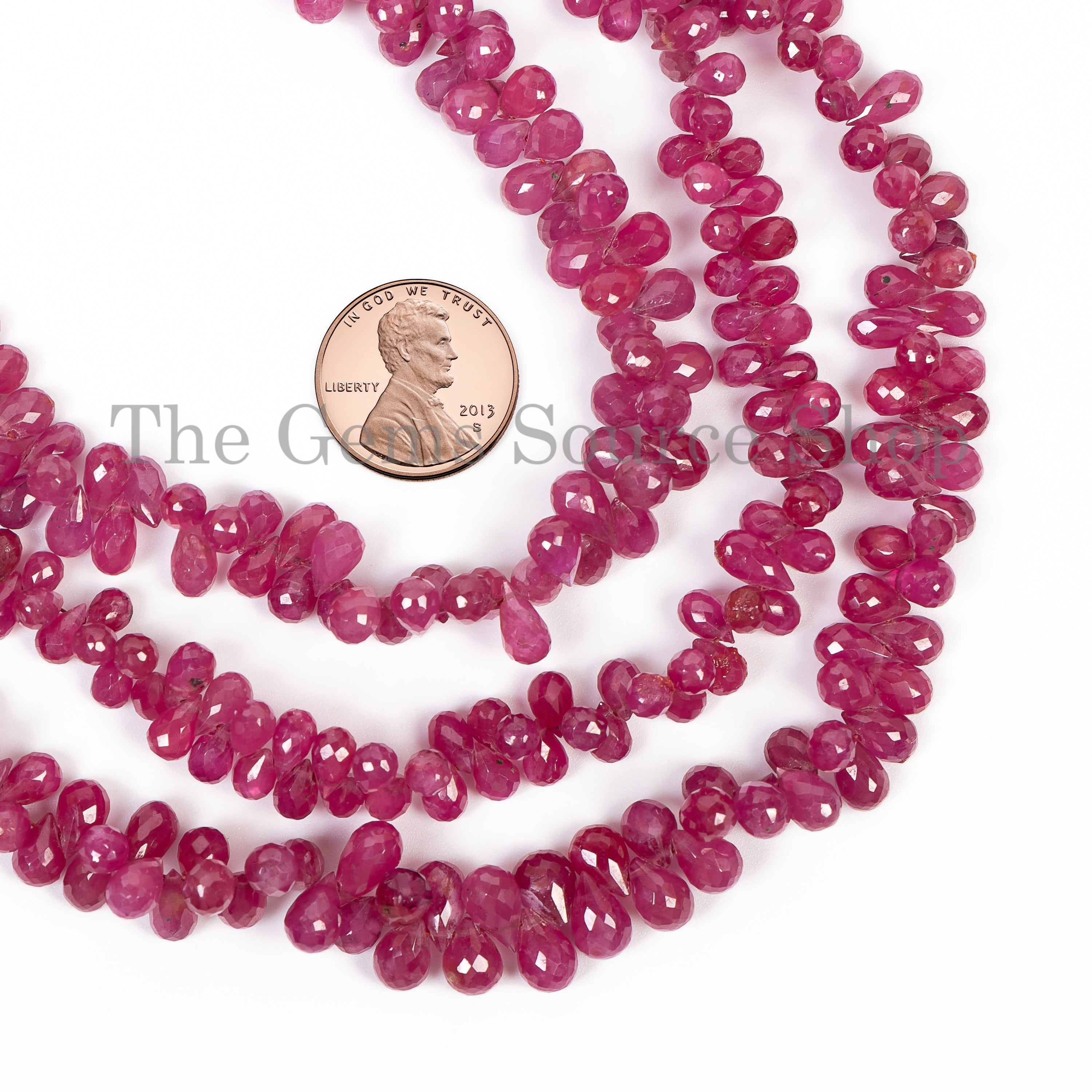Natural 3x4.5-5x8 mm Ruby faceted drops Beads In Wholesale Price TGS-4758