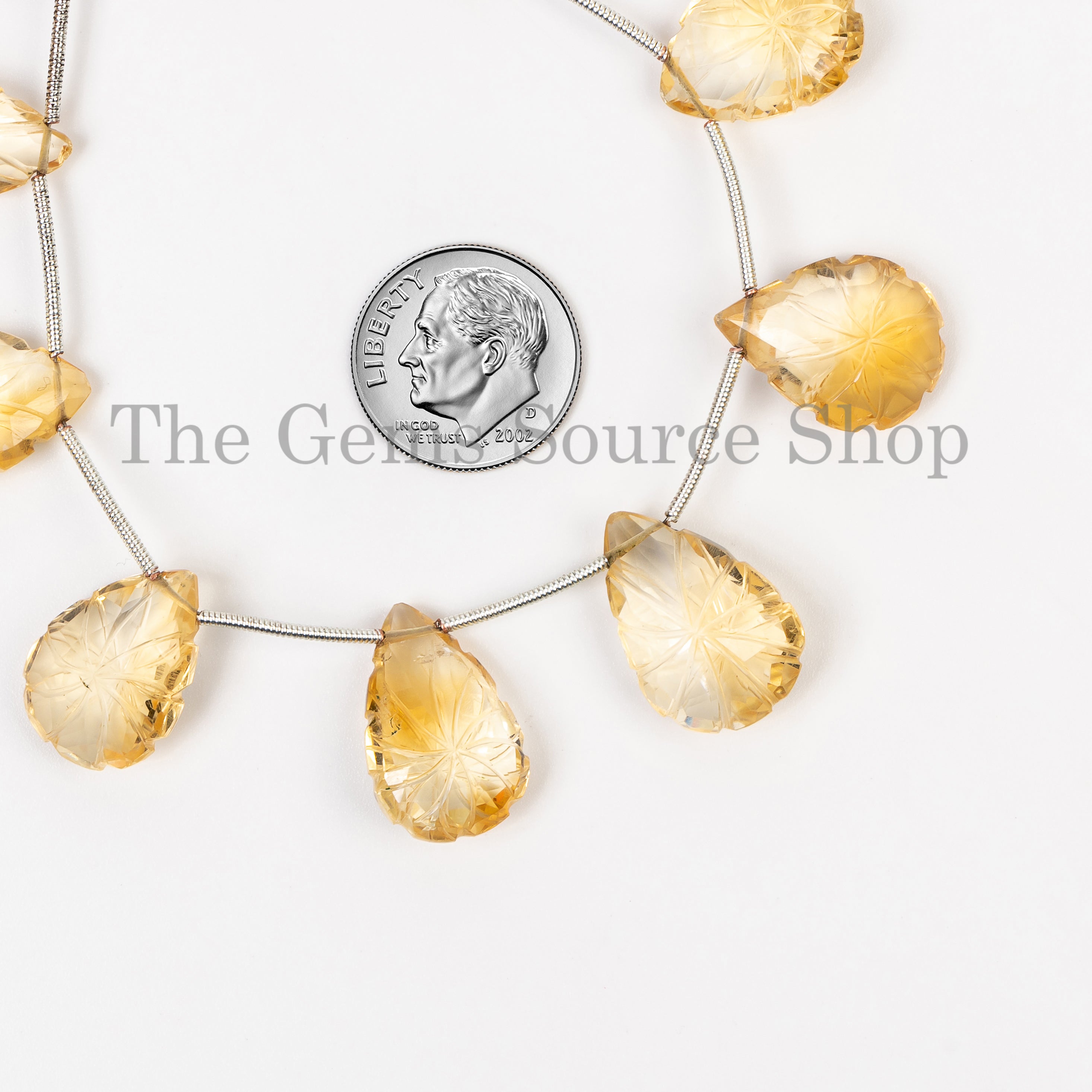 6"-11x14-12x16.5mm Genuine Citrine Carved Pear Shape Wholesale Beads Strand for Jewelry